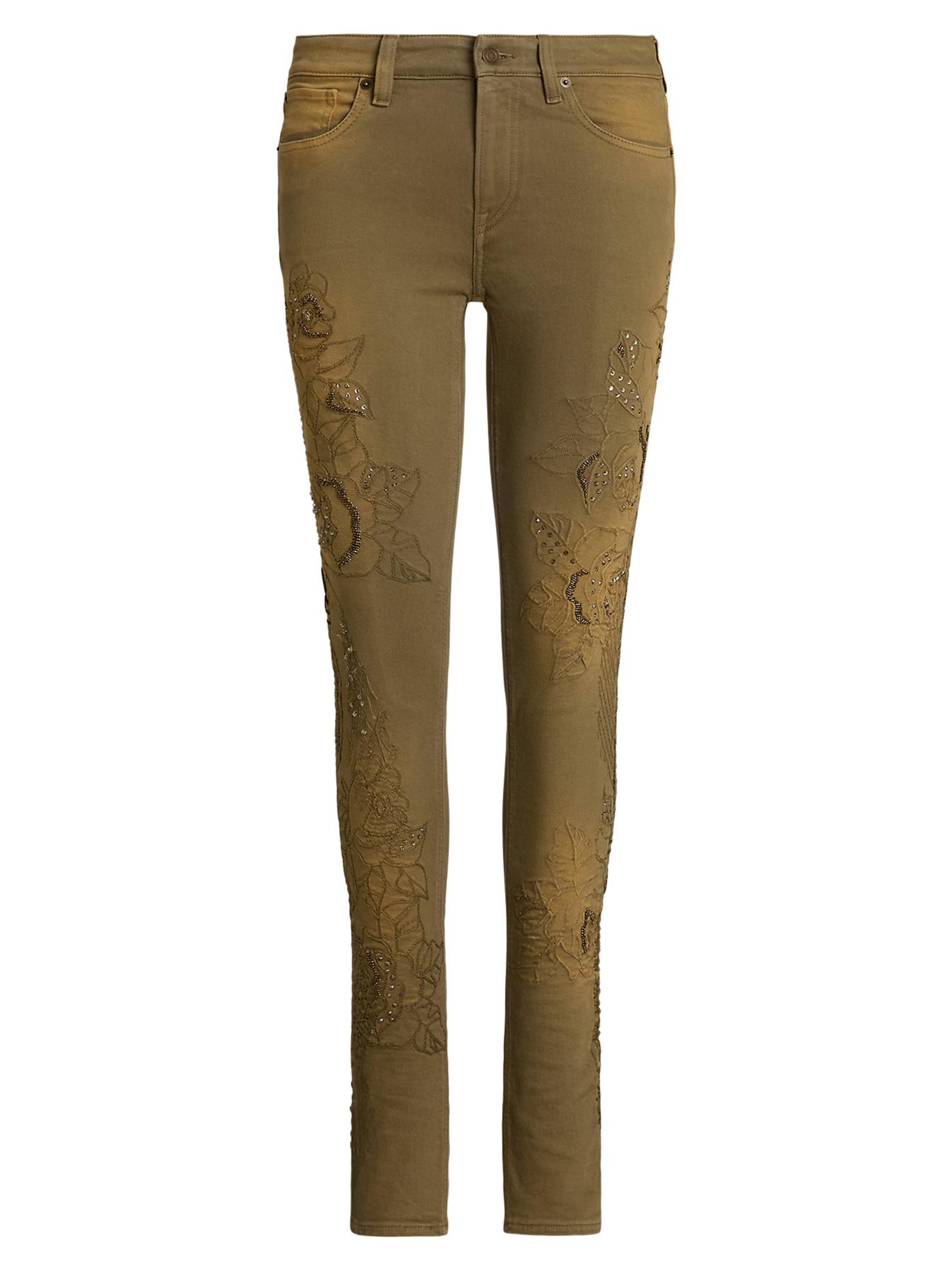 Ralph Lauren Collection Women's Barrett Embroidered Skinny Jeans - Dusty Sage