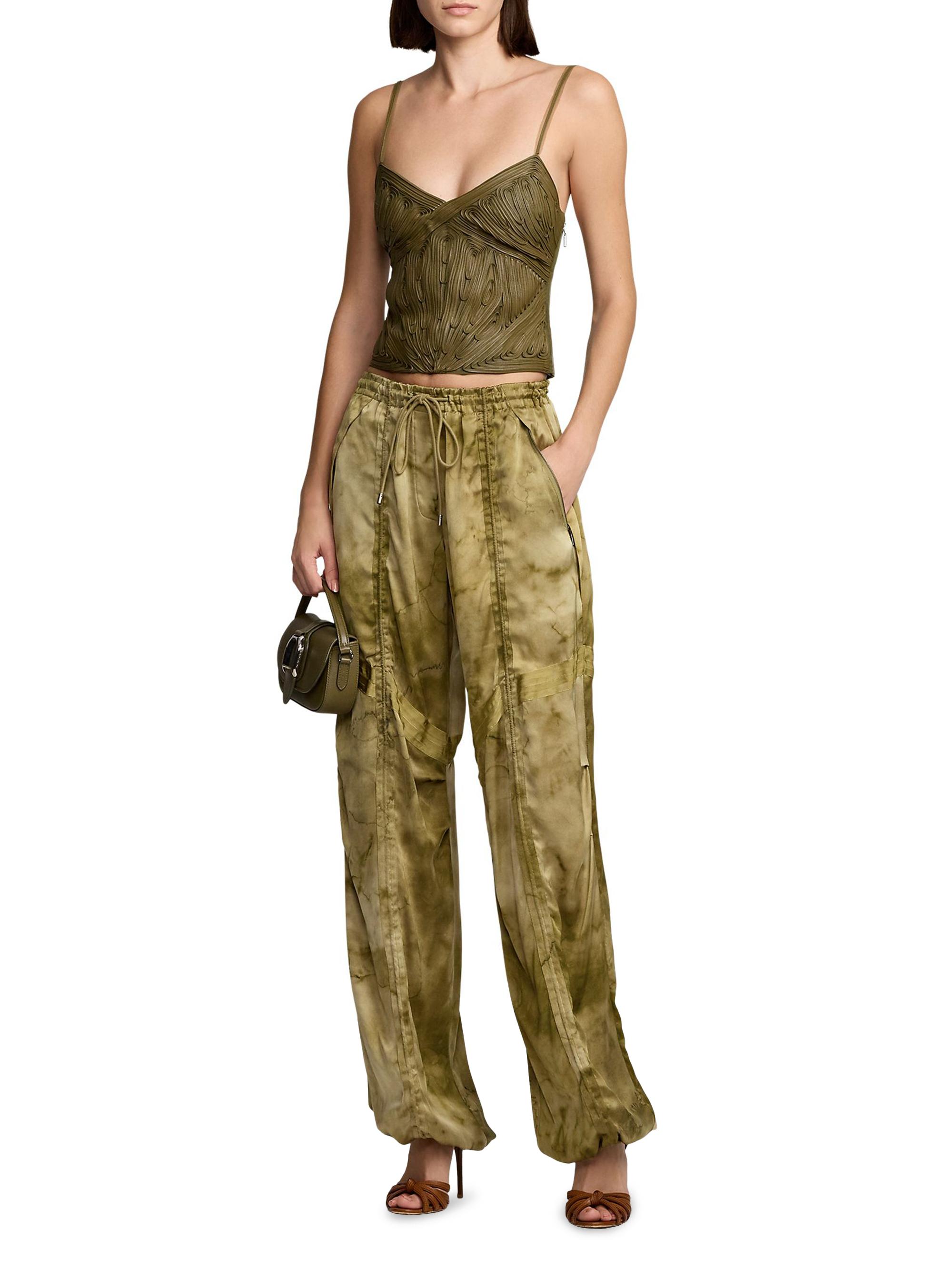 Ralph Lauren Collection Women's Naylor Appliqué Leather Sleeveless Top - Moss