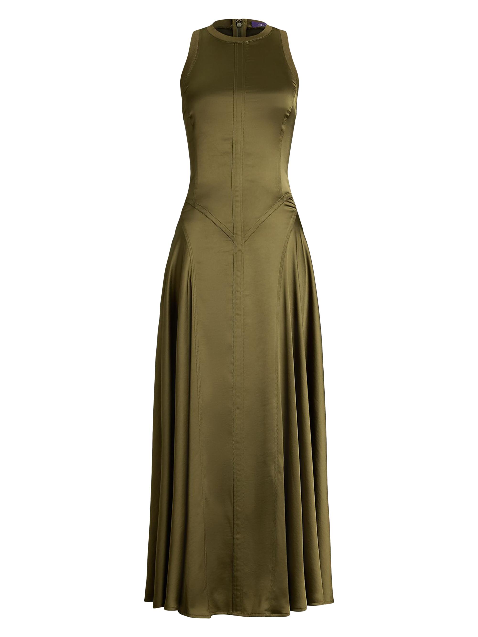 Ralph Lauren Collection Women's Sienna Satin Sleeveless Midi-Dress - Moss