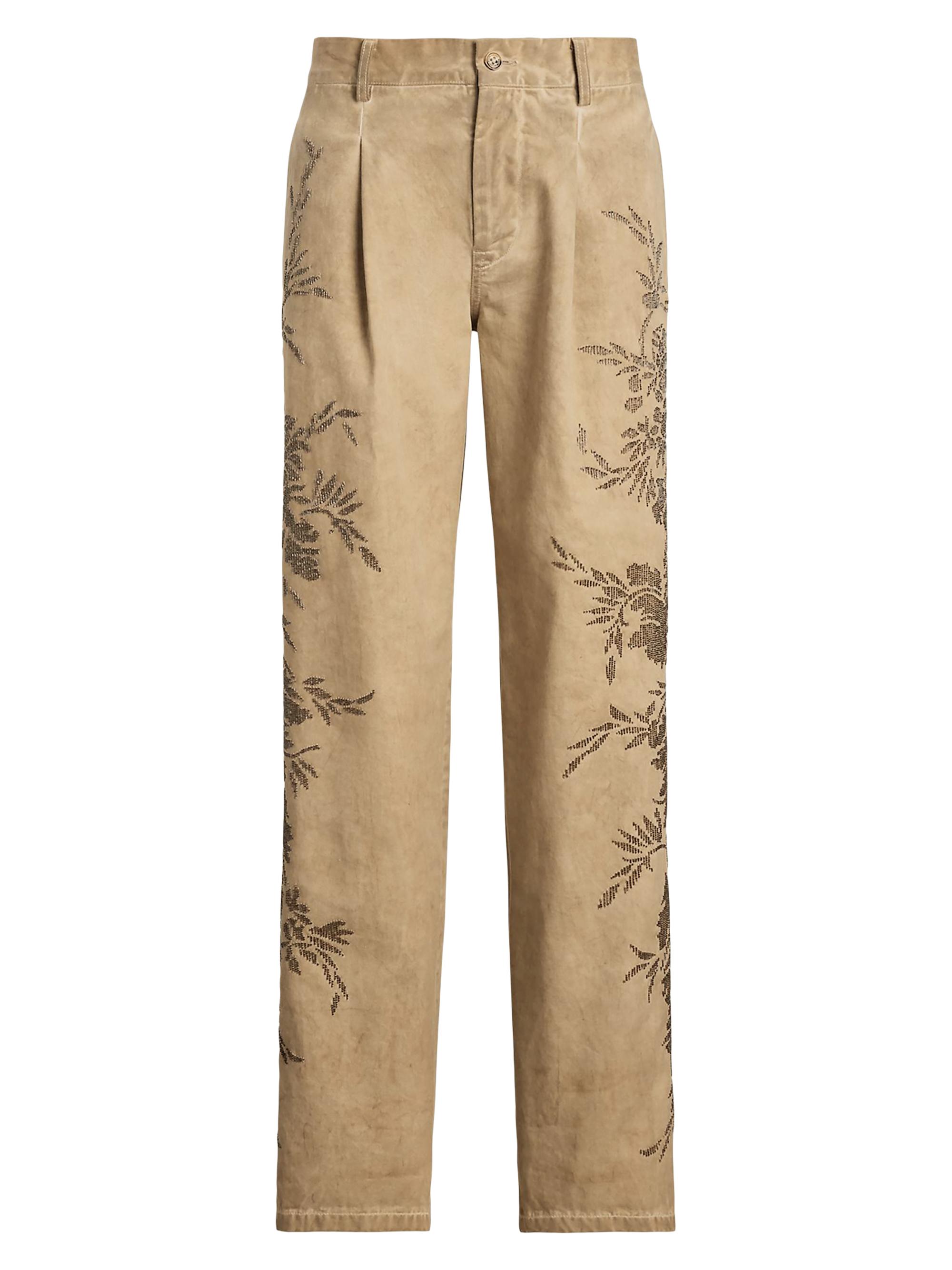 Ralph Lauren Collection Women's Fallon Embroidered Chino Pants - Lux Tan