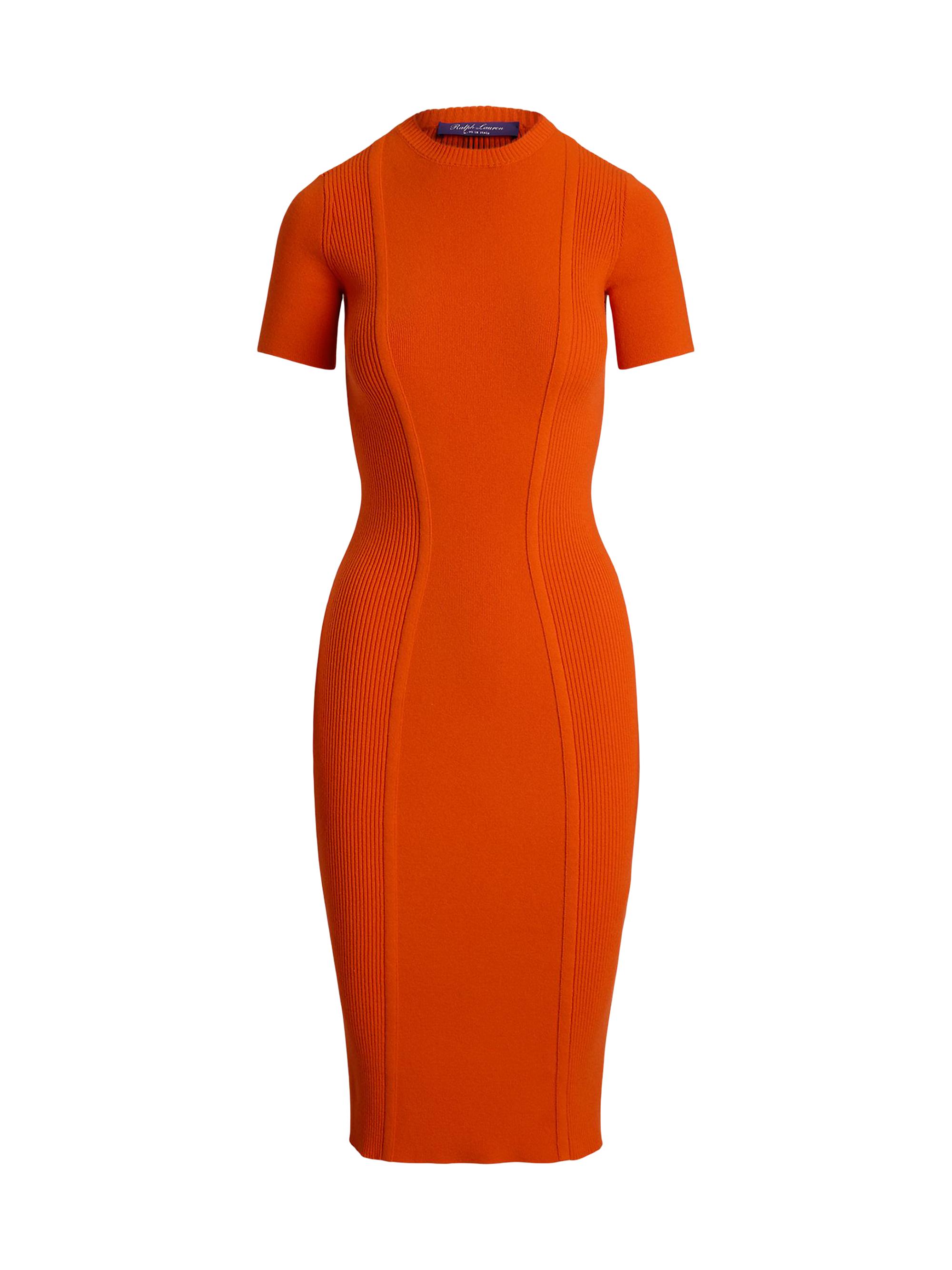 Ralph Lauren Collection Women's Cashmere Bodycon Knee-length Dress - Bright Orange