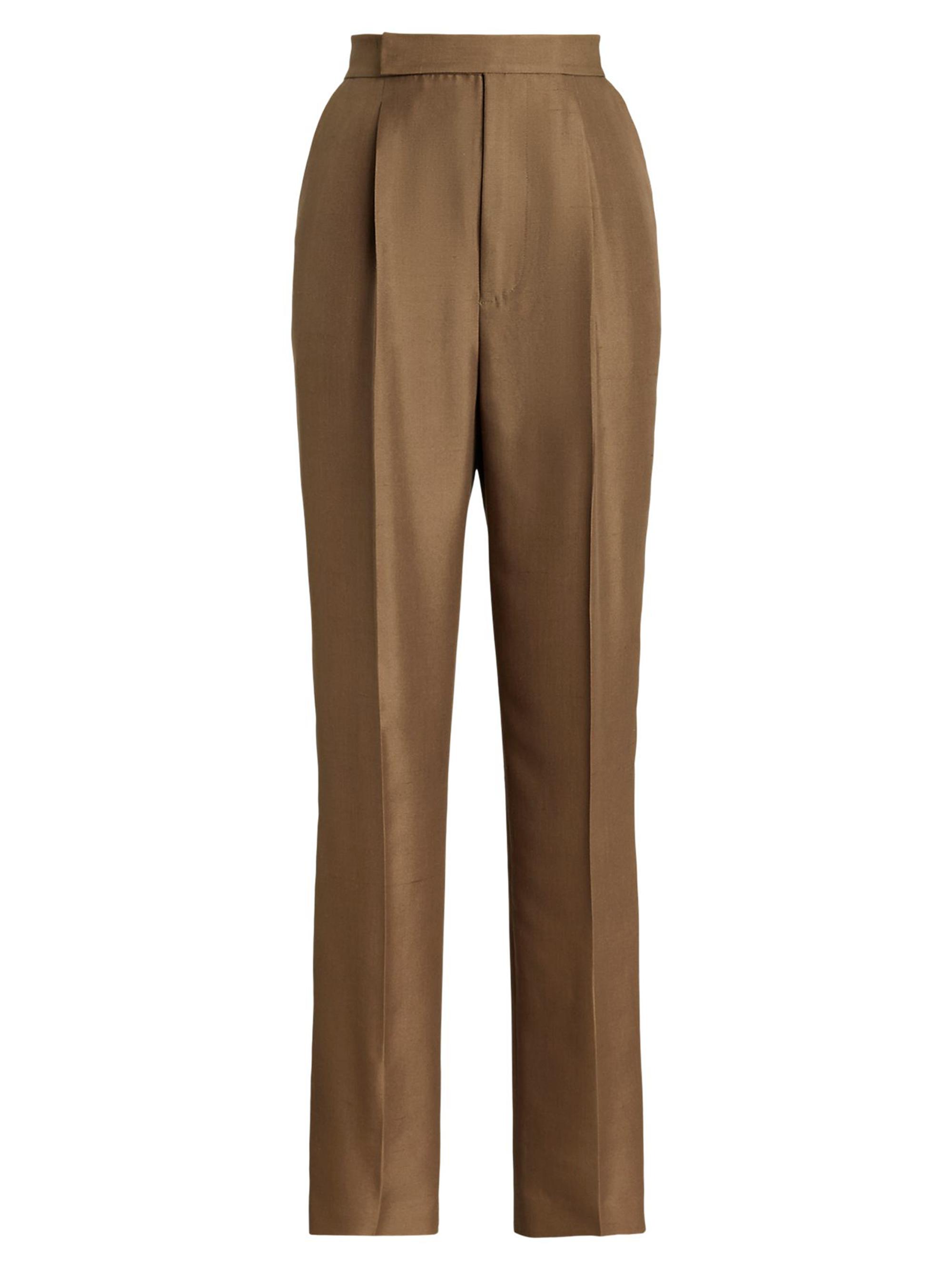 Ralph Lauren Collection Women's Evanne Silk Tapered Pants - Cocoa