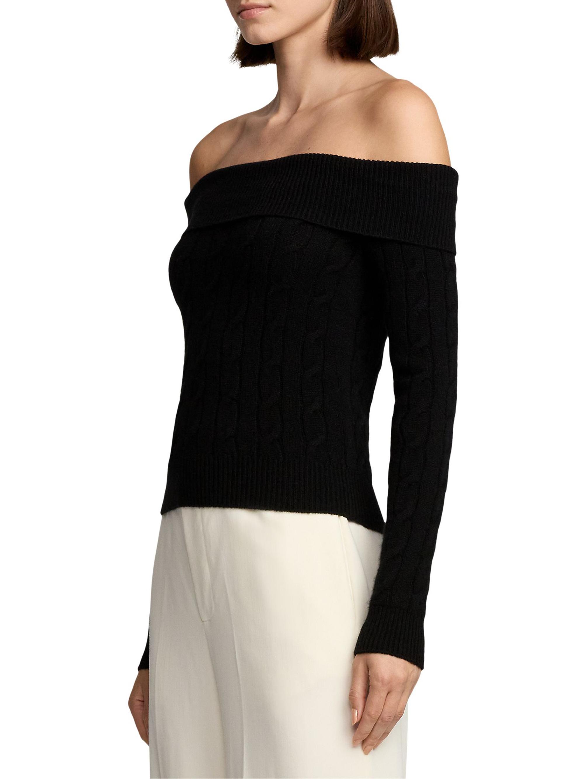 Ralph Lauren Collection Off-the-Shoulder Cashmere Top Saks Fifth
