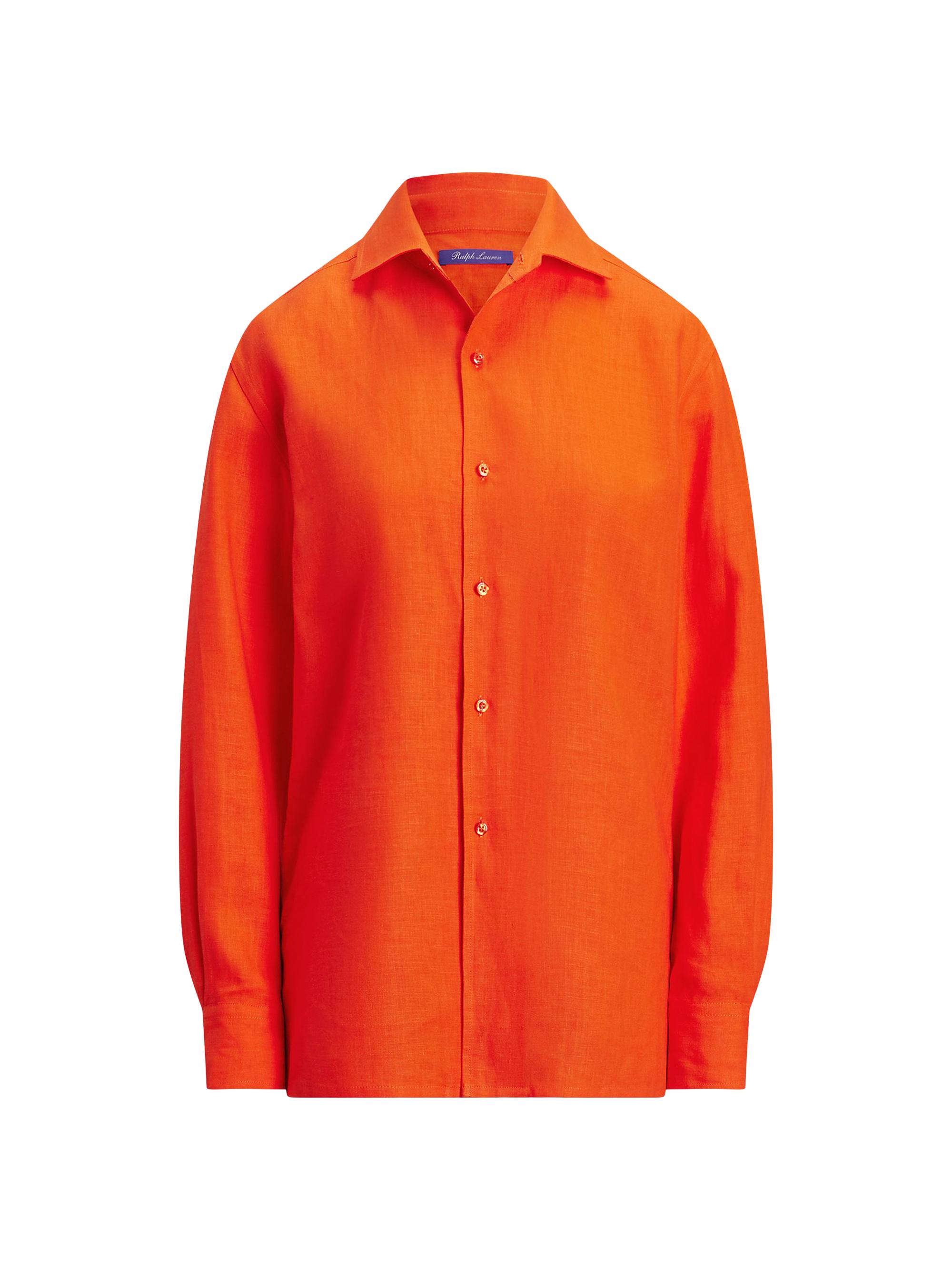 Ralph Lauren Collection Women's Capri Classic Linen Shirt - Bright Orange