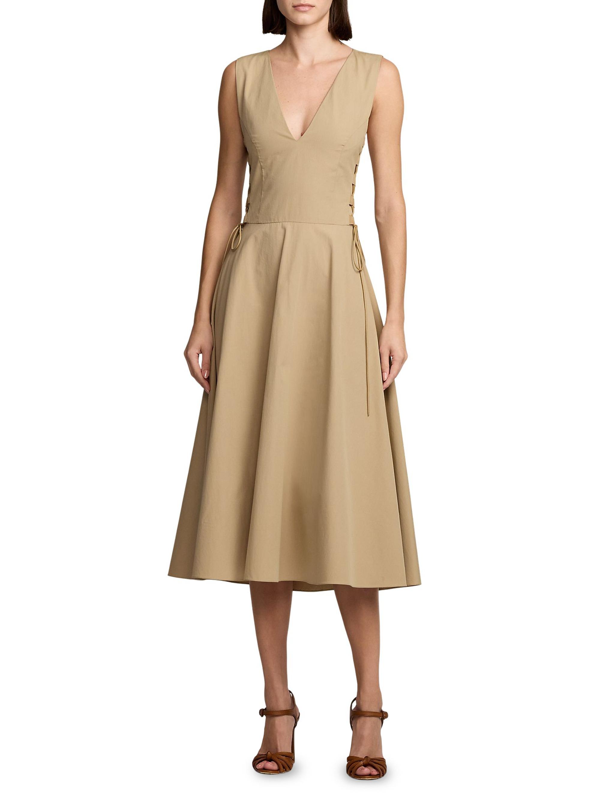 Ralph Lauren Collection Renna Cotton Sleeveless Midi-Dress | Saks