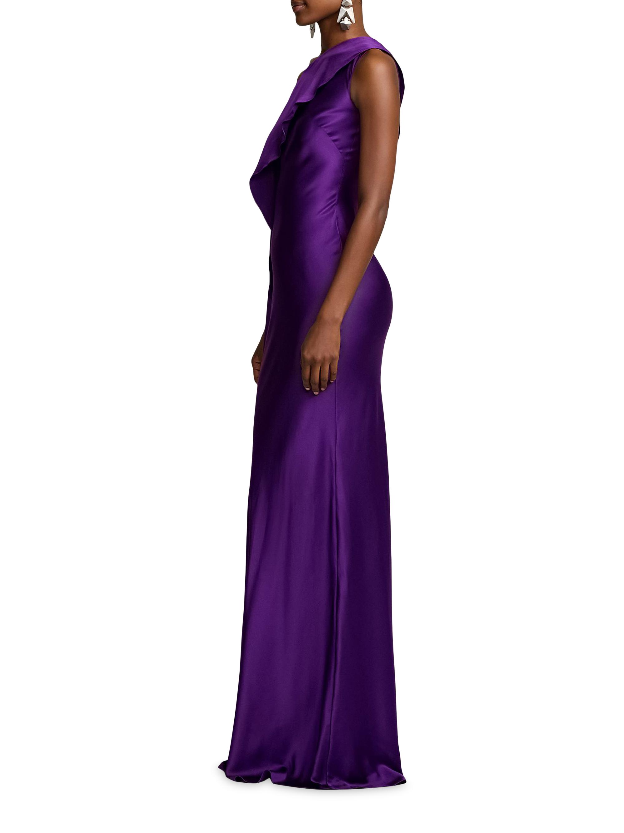 Ralph Lauren Collection Lizzie Satin One-Shoulder Gown | Saks