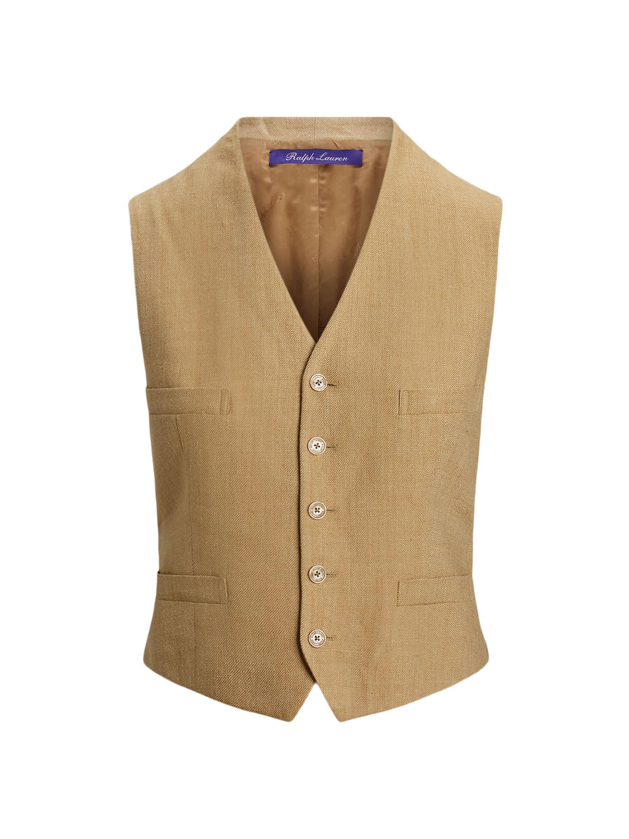 Shop Ralph Lauren Collection Jaden Rustic Twill Vest | Saks Fifth Avenue