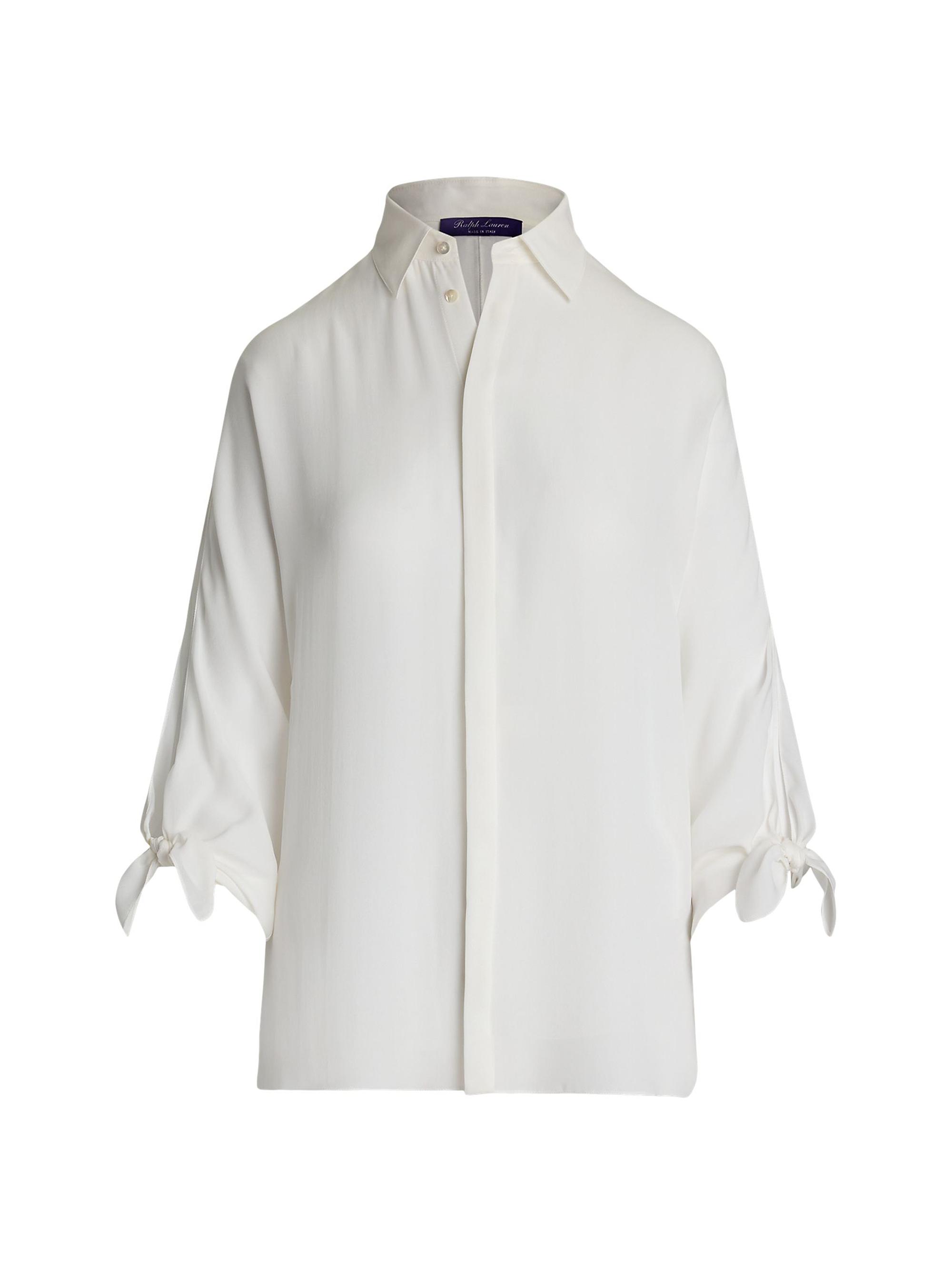 Ralph Lauren Collection Women's Karen Silk Georgette Blouse - Ecru