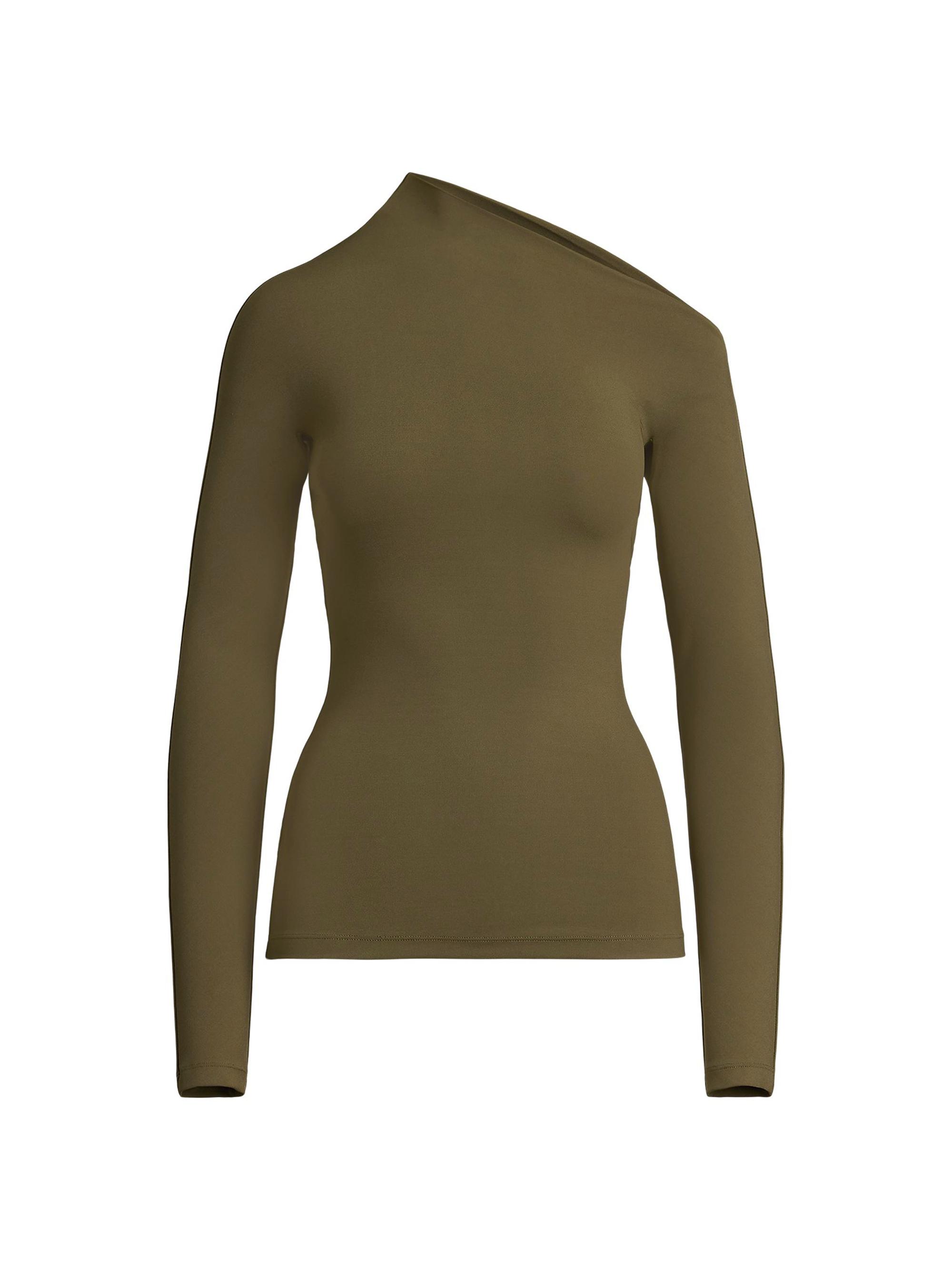 Ralph Lauren Collection Women's Fluid Jersey One-Shoulder Top - Moss
