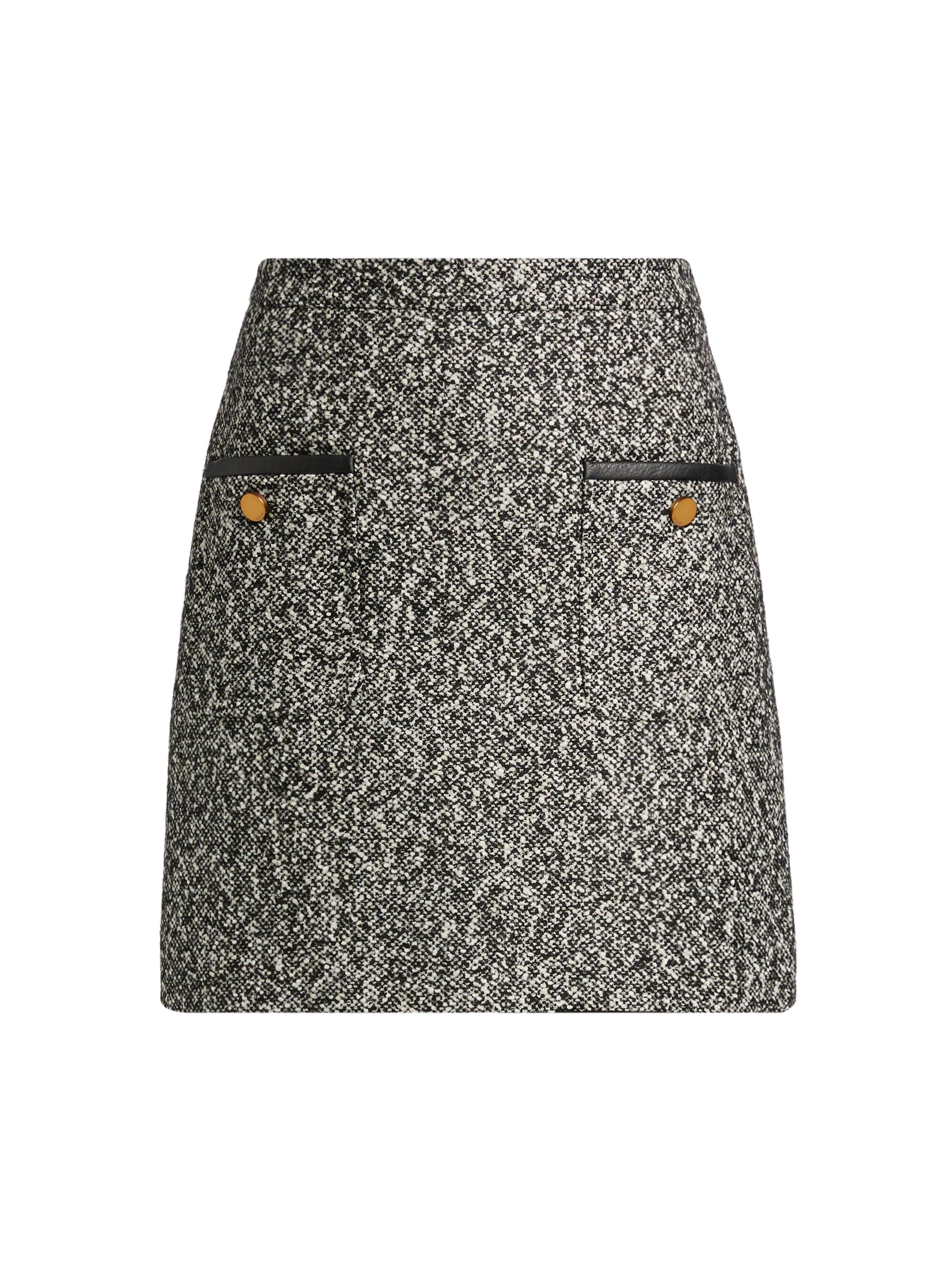 Max Mara Women's Cosa Wool-Blend Tweed Miniskirt - Black White