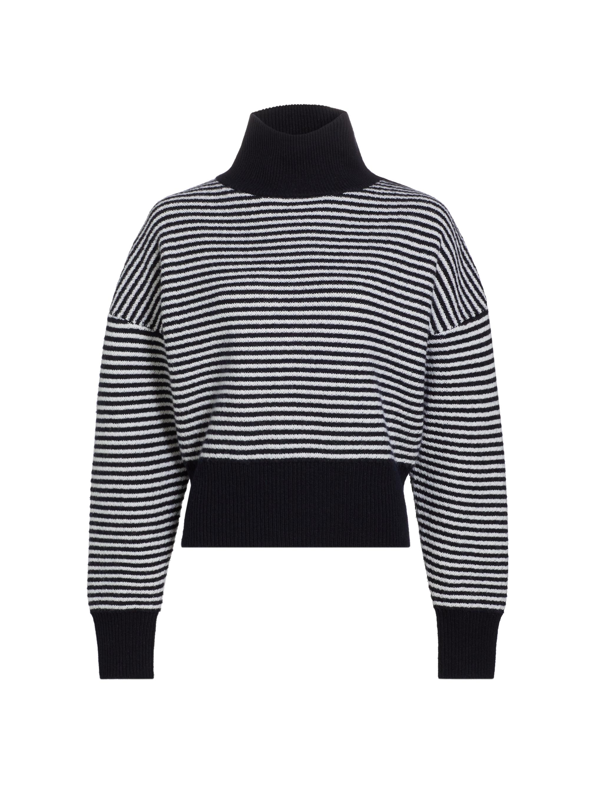 Max Mara Women's Bessica Striped Wool-Cashmere Turtleneck Sweater - White Blue