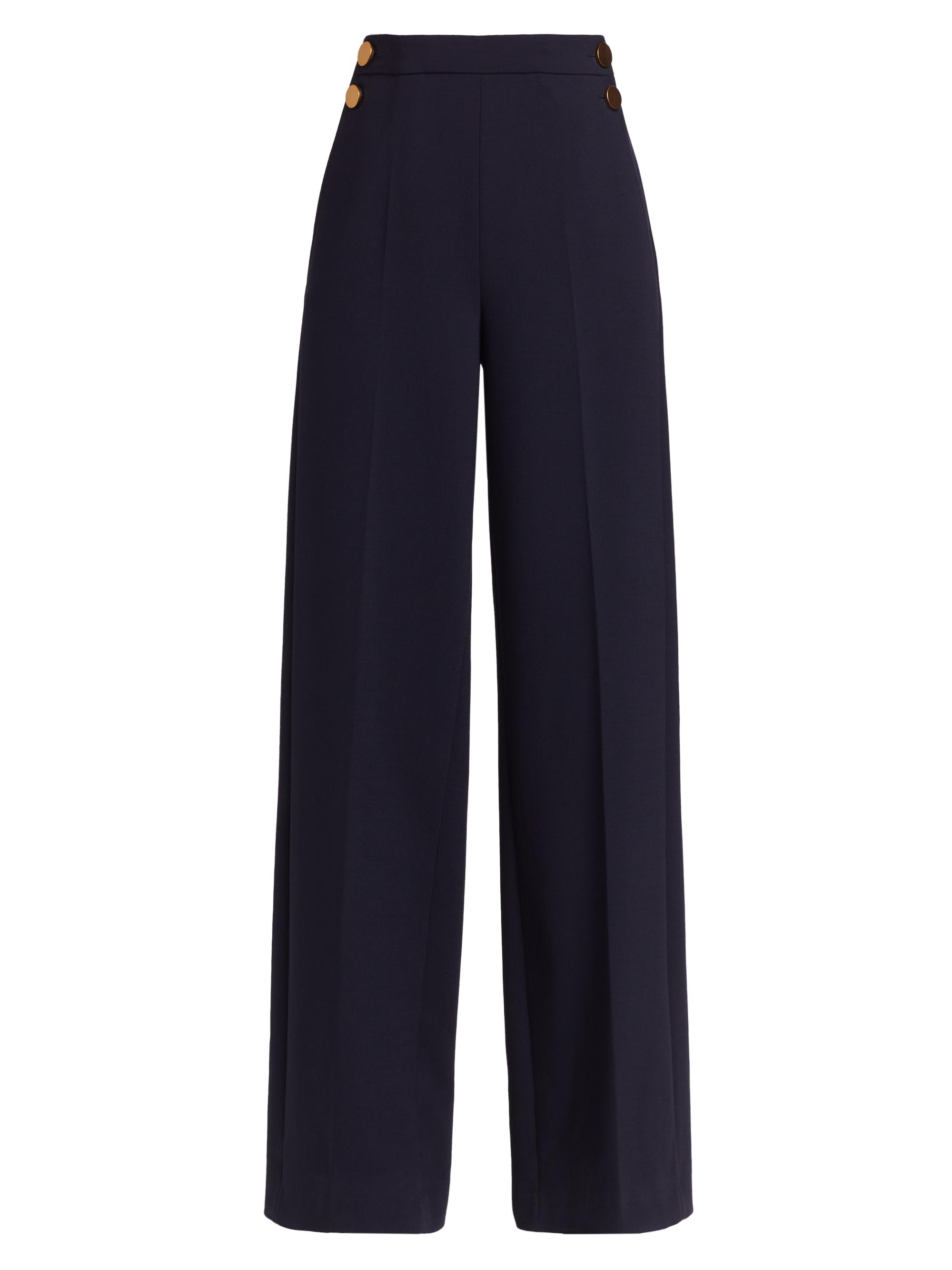 Max Mara Women's Polonia Stretch-Wool Wide-Leg Pants - Ultramarine