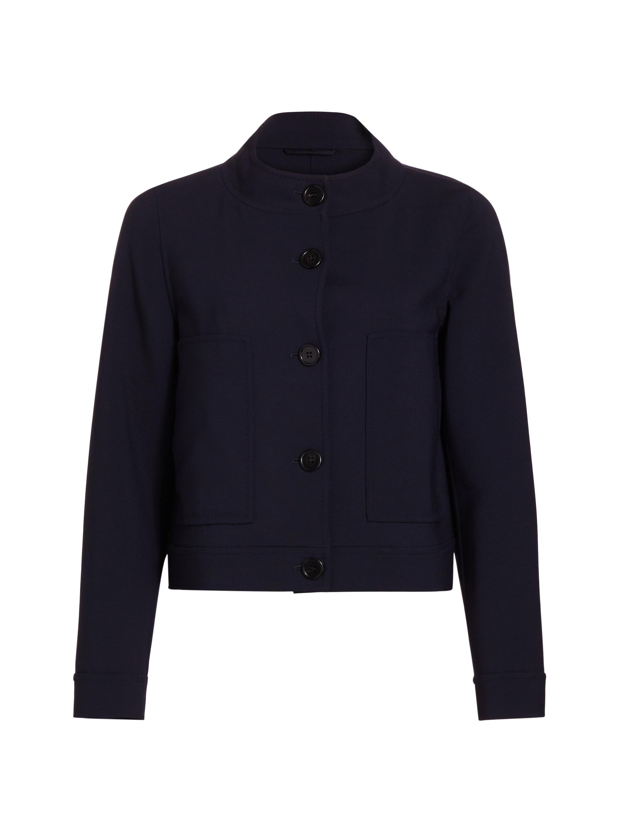 Max Mara Women's Lamine Stretch-Wool Button-Front Jacket - Ultramarine