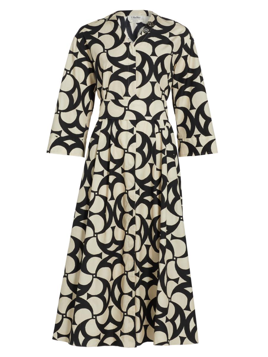 Max Mara Alice Abstract Cotton Midi-Dress | Saks Fifth Avenue
