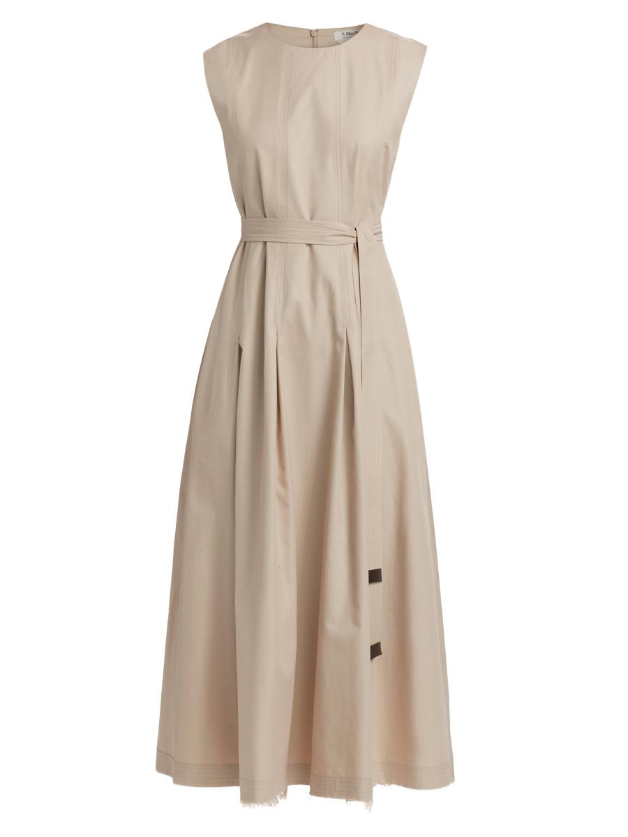 Max Mara Amina Cotton Tie-Waist Midi Dress | Saks Fifth Avenue