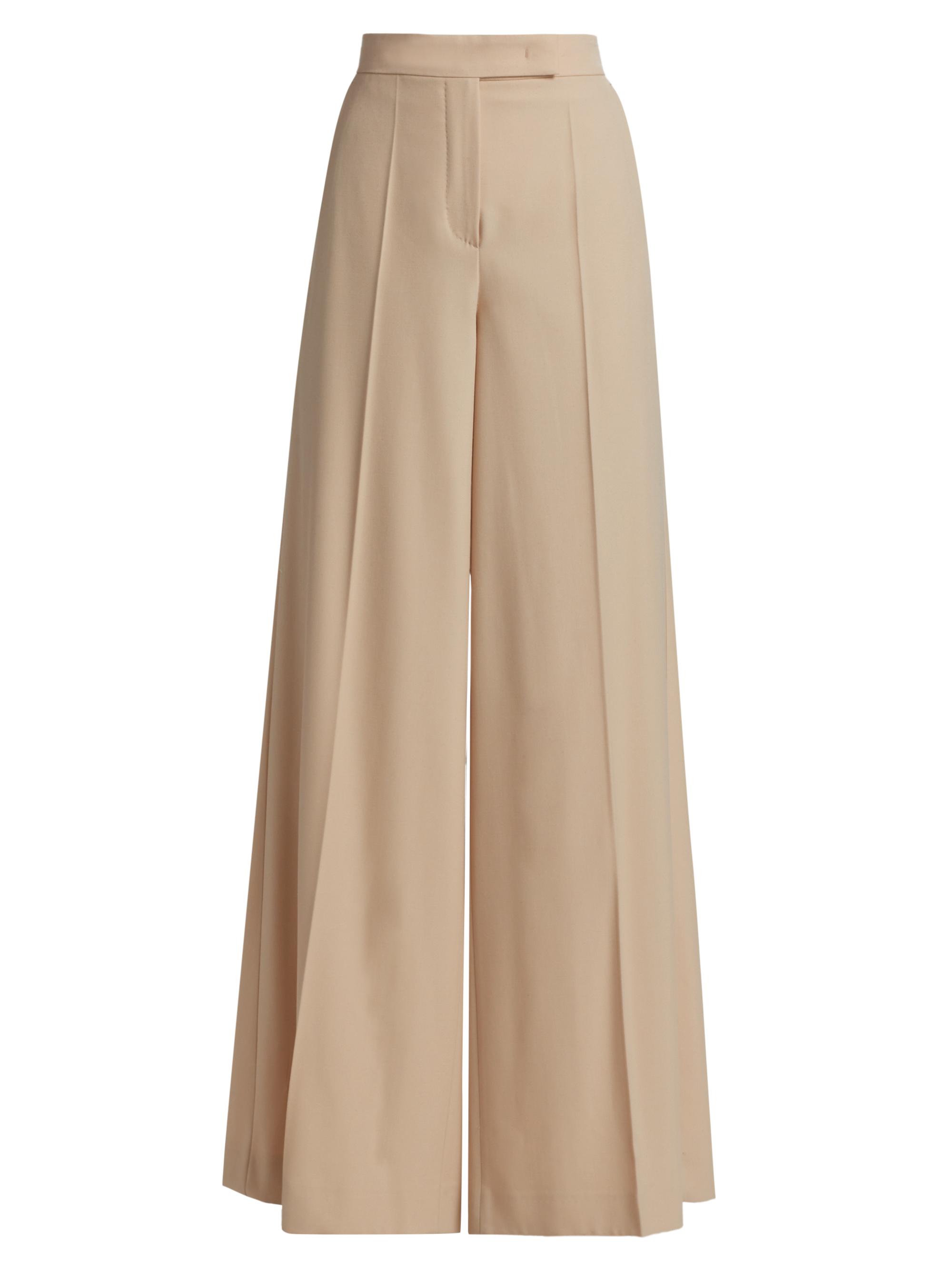 Max Mara Women's Ninfa Wool Wide-Leg Pants - Albino