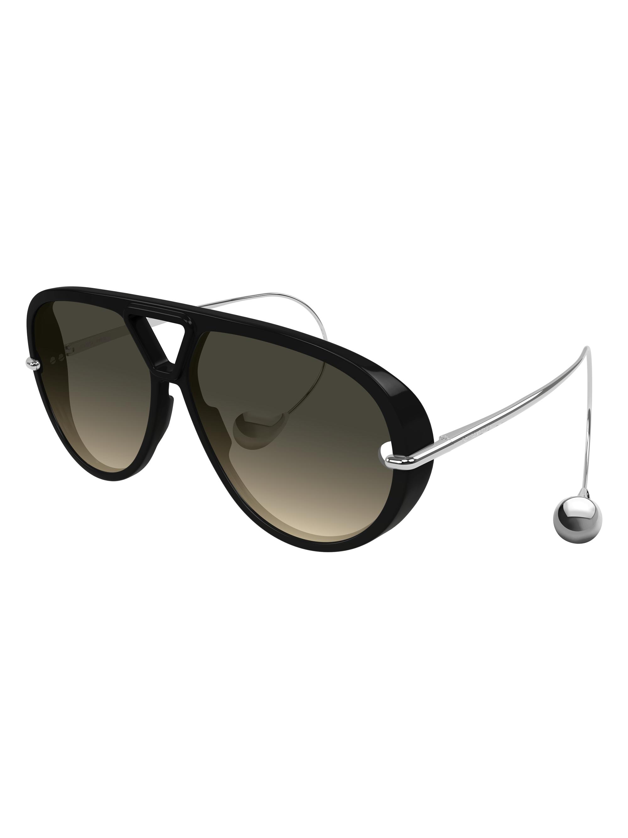Bottega Veneta Women's Drop 63MM Aviator Sunglasses - Silver Black