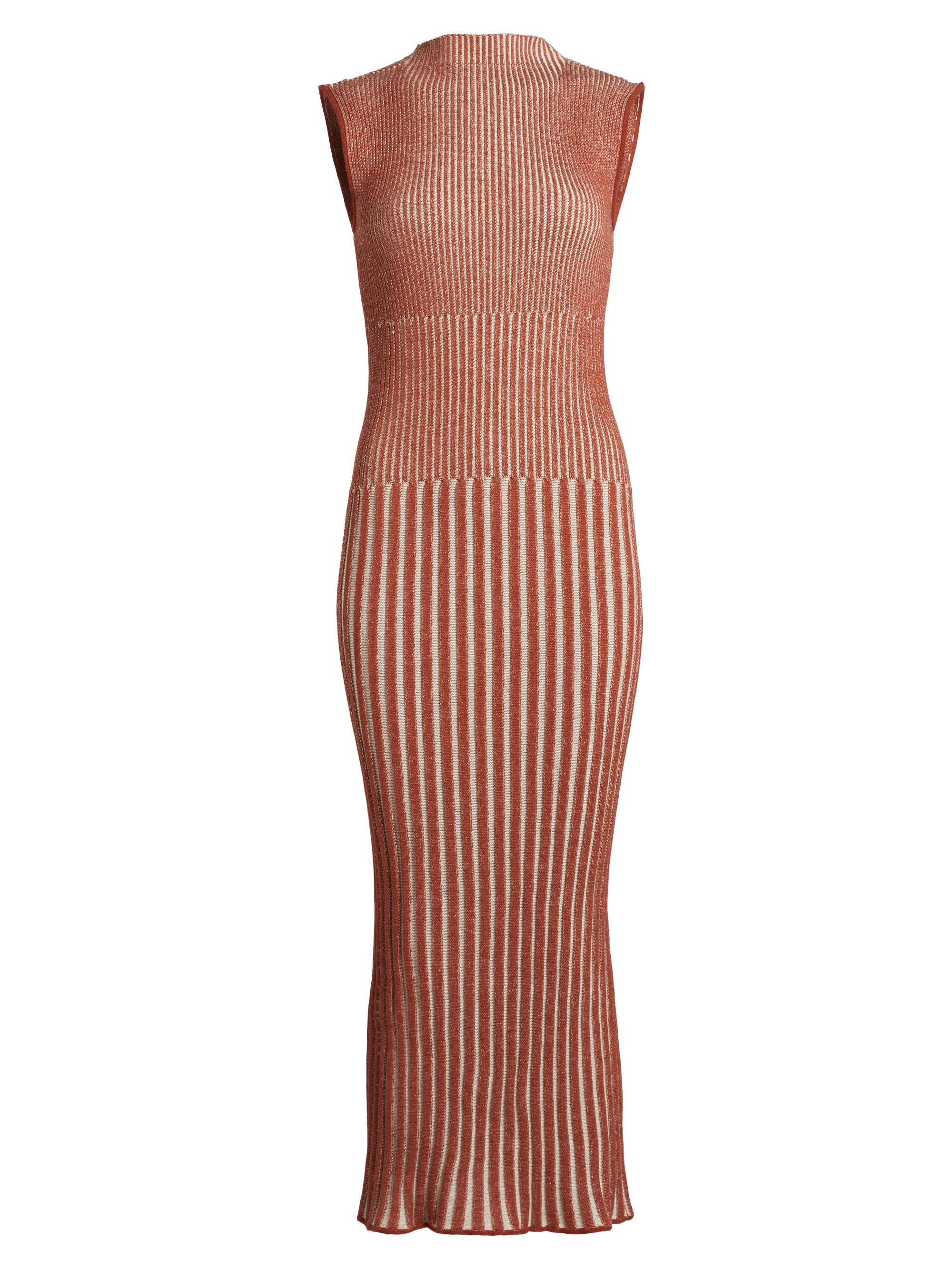 Escvdo Women's Spondylus Golfo Rib-Knit Midi-Dress - Brown Tobacco