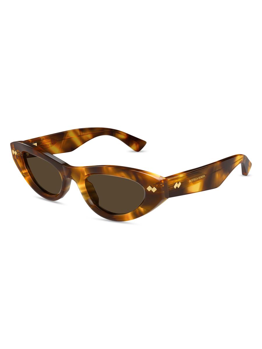 ●ONE BRILLIANT● GiaOB519BlackSG Gia-OB519-BlackSG Bottega Veneta - Geometrical Cat Eye Sunglasses - Black
