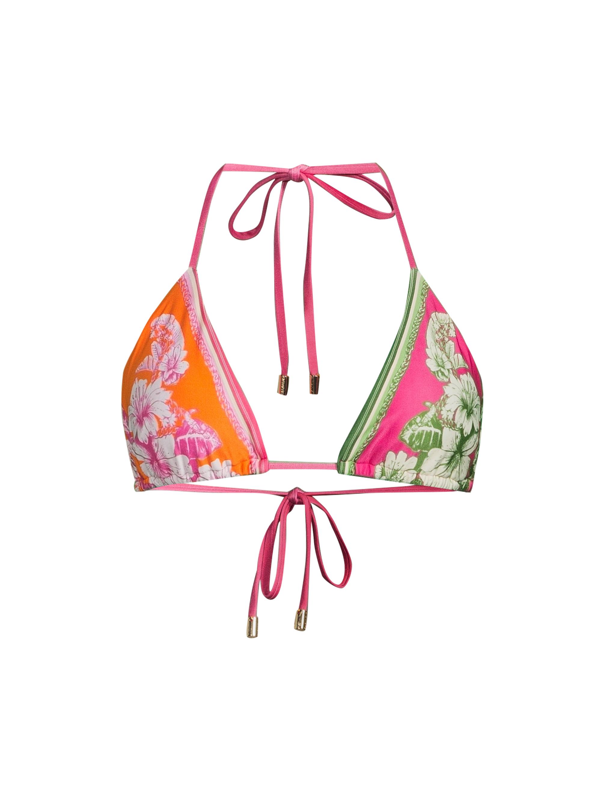 Farm Rio Women's Floral Mixed Scarves Triangle Bikini Top