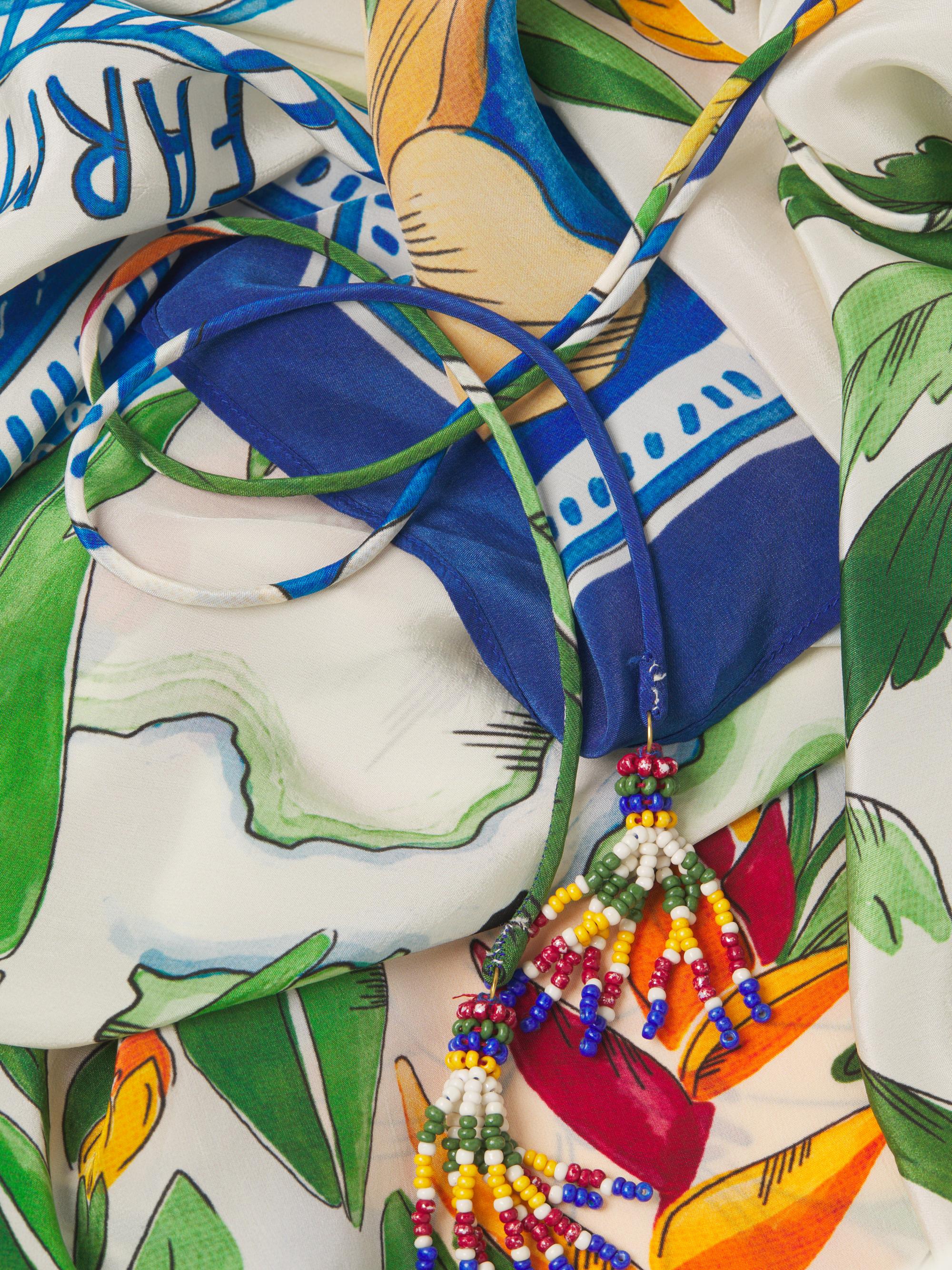 Farm Rio Tropical Destination Handkerchief Cover-Up Maxi Dress