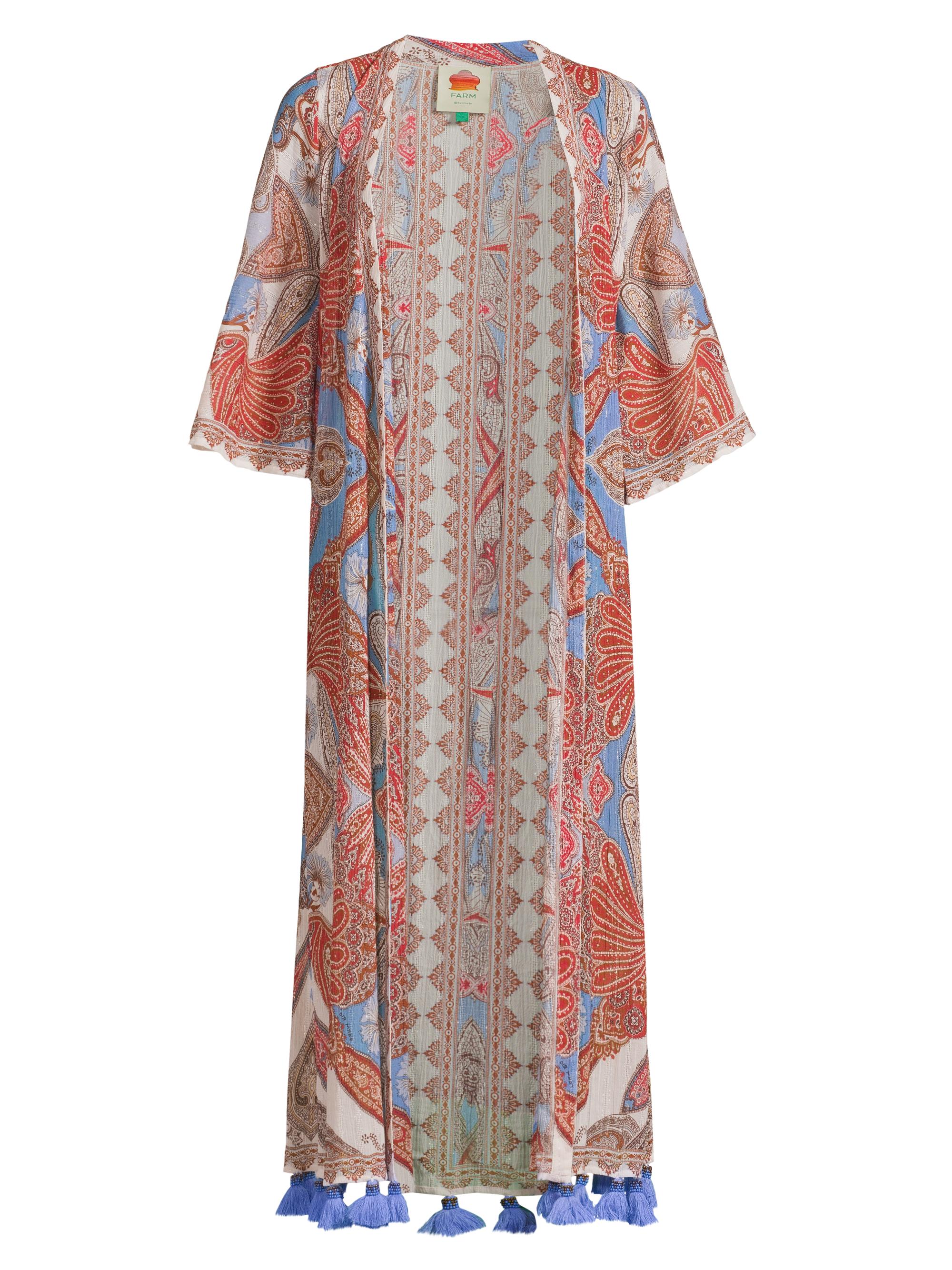 Farm Rio Women's Jandaya Mixed-Print Cover-Up Robe