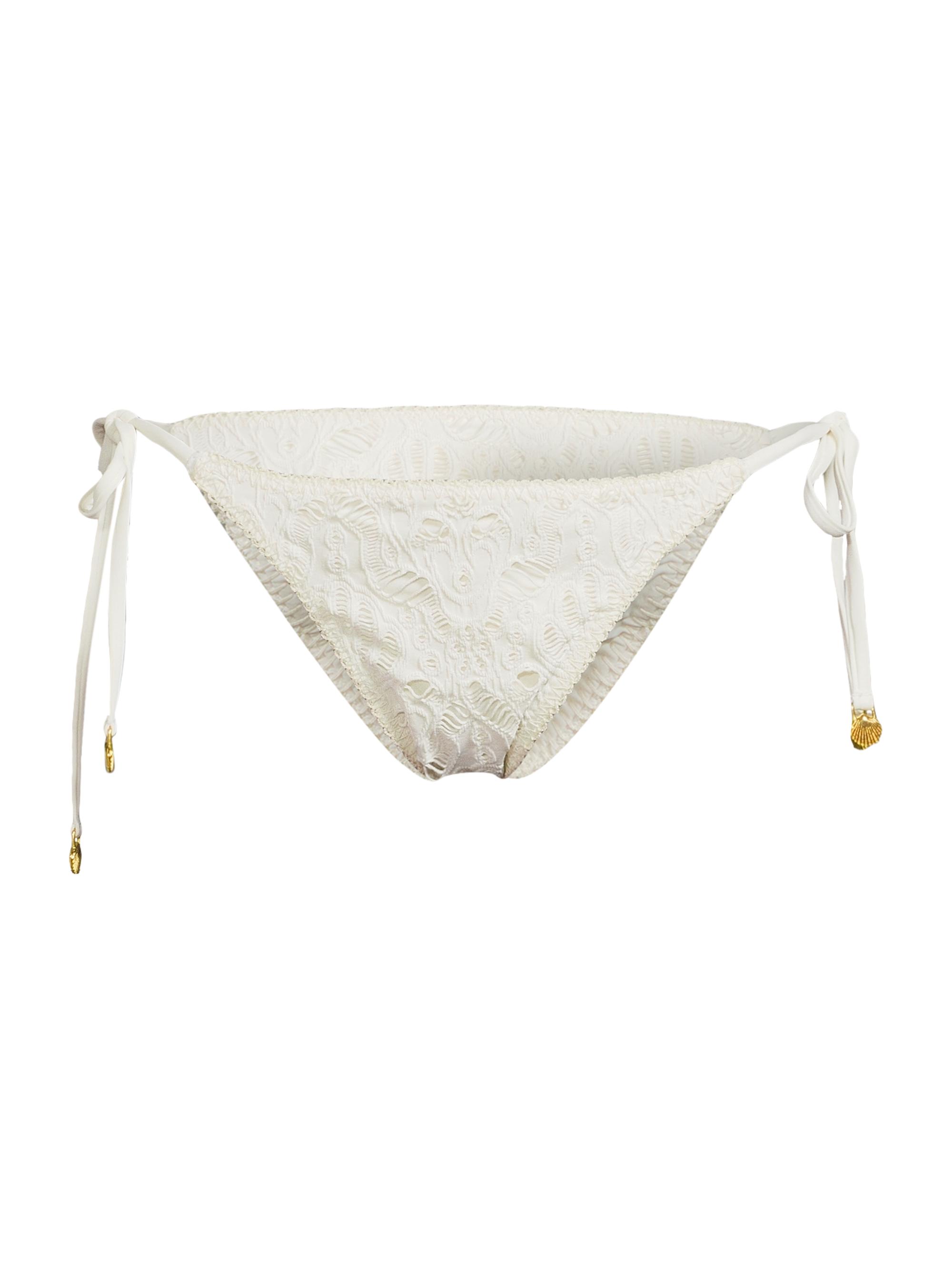 Farm Rio Women's Seashell Eyelet Tie Bikini Bottom - White