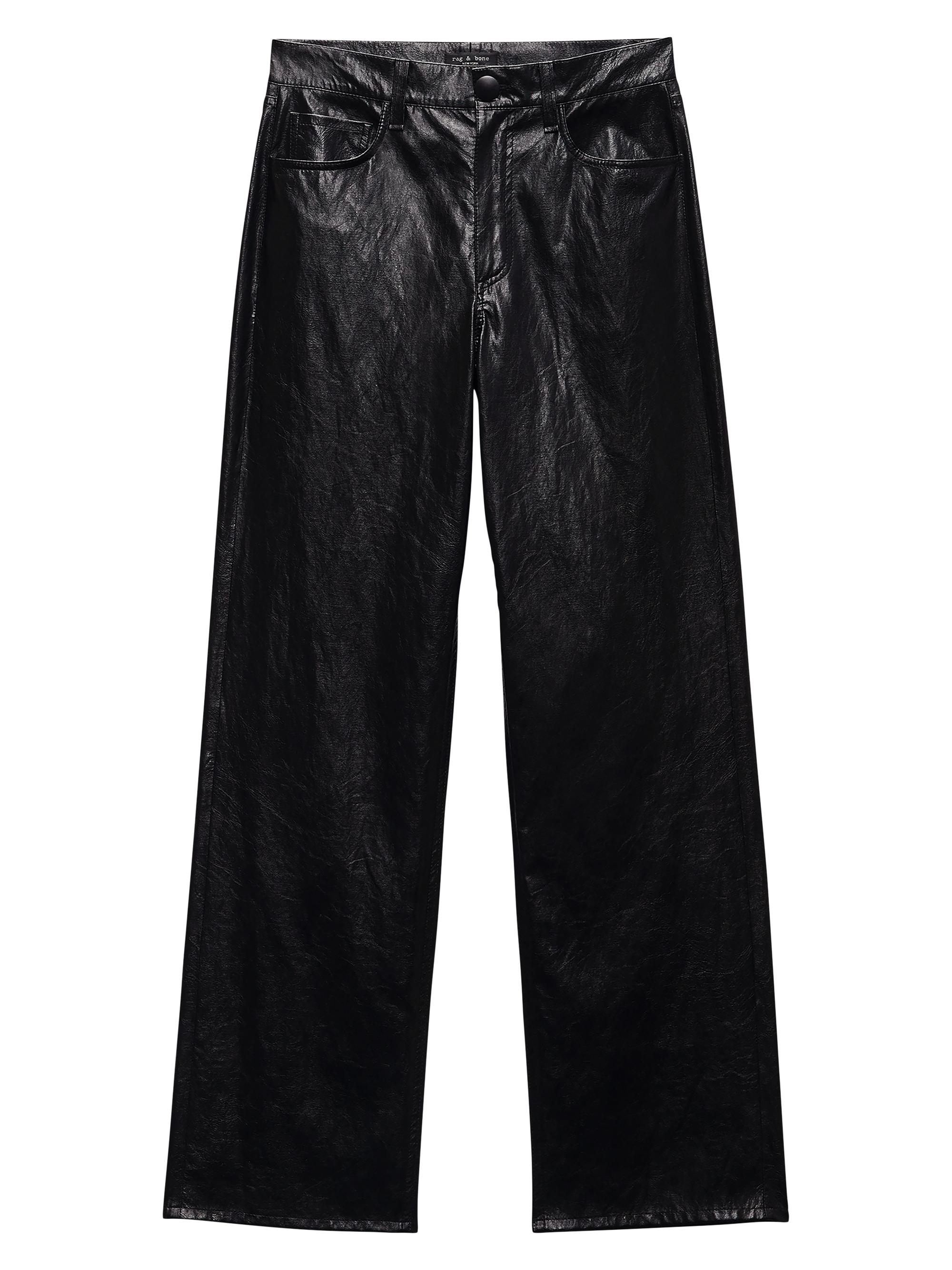 rag & bone Women's Shea Faux Leather Foil Pants - Black