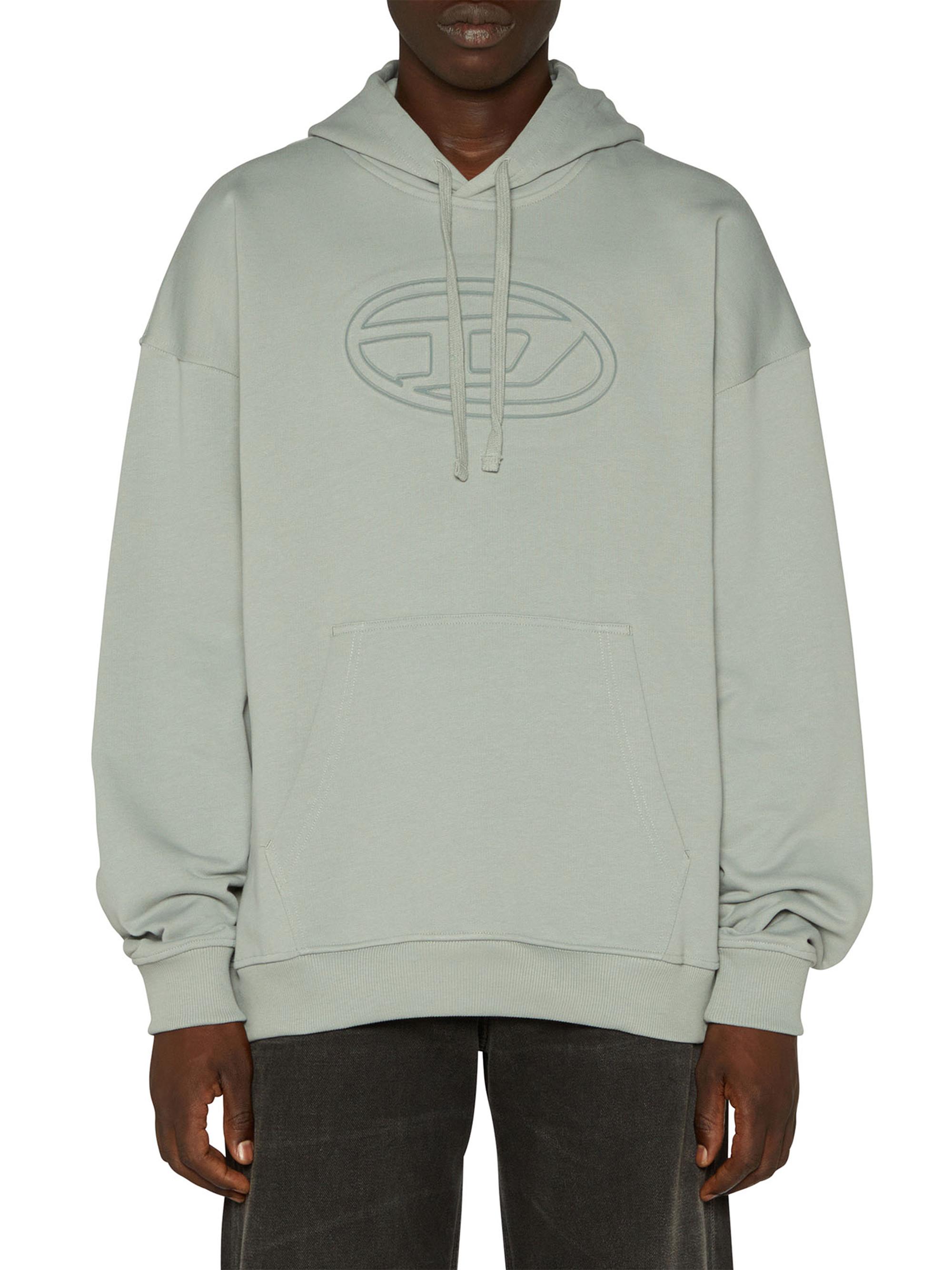 Diesel Men's Ummer Logo Cotton Hoodie - Grey