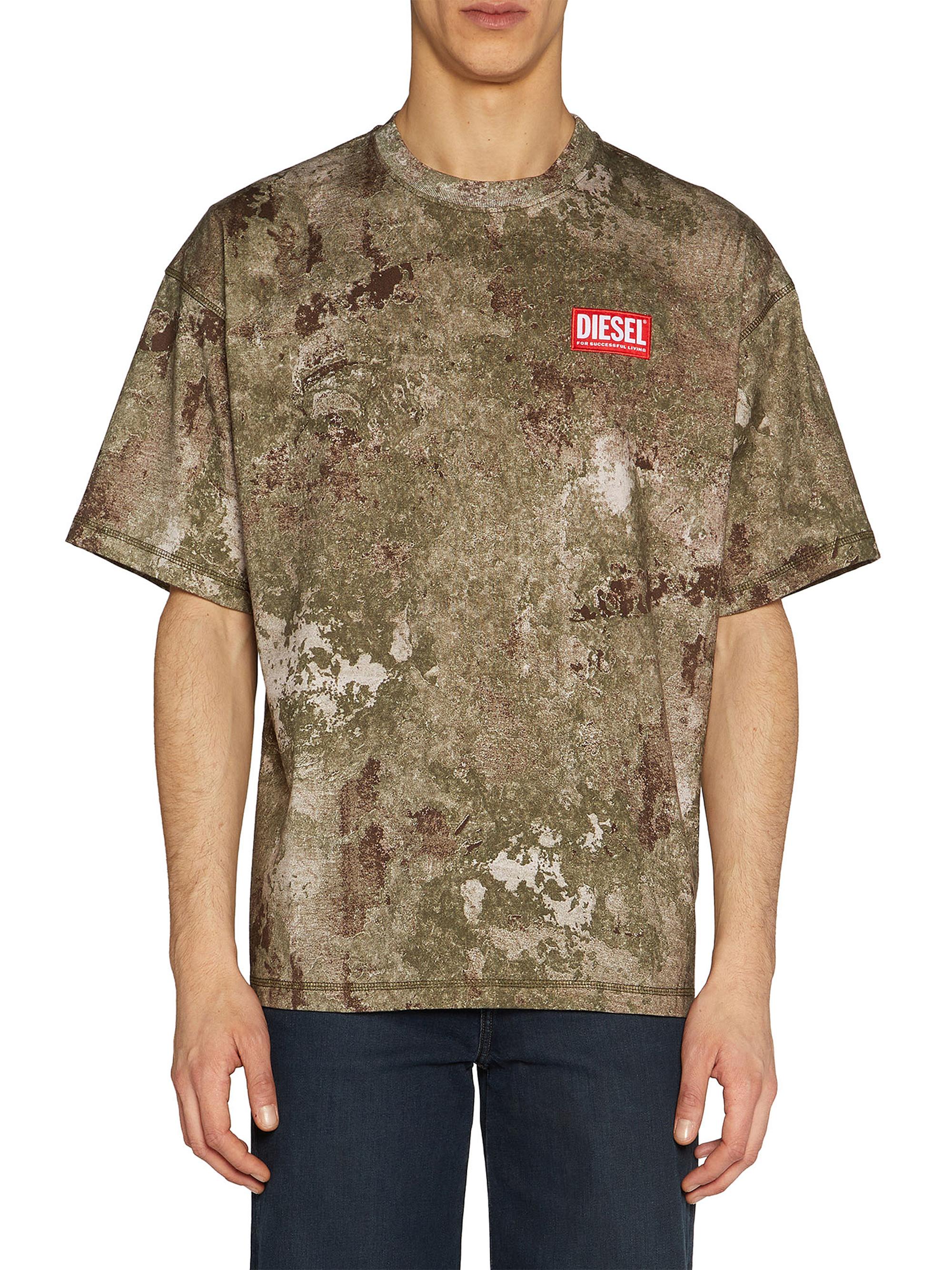 Diesel Men's Camo Crewneck T-Shirt - Olive Green