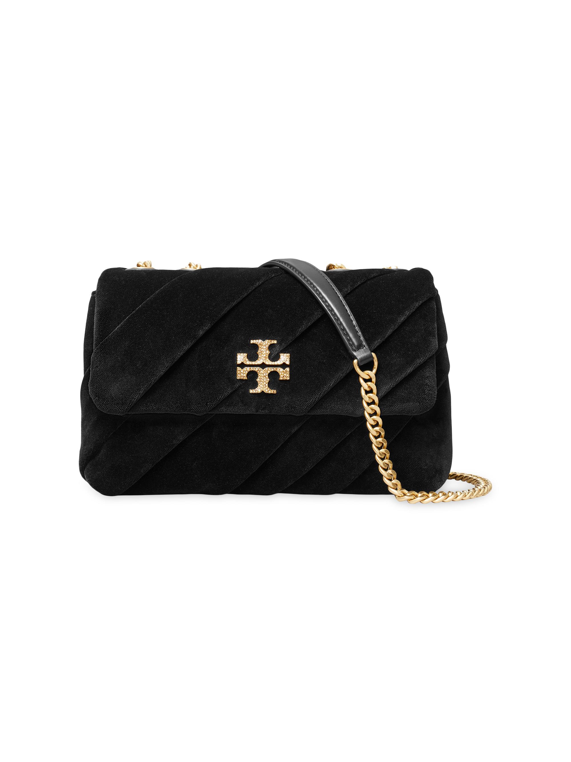Tory Burch Women's  Kira Velvet Shoulder Bag - Black