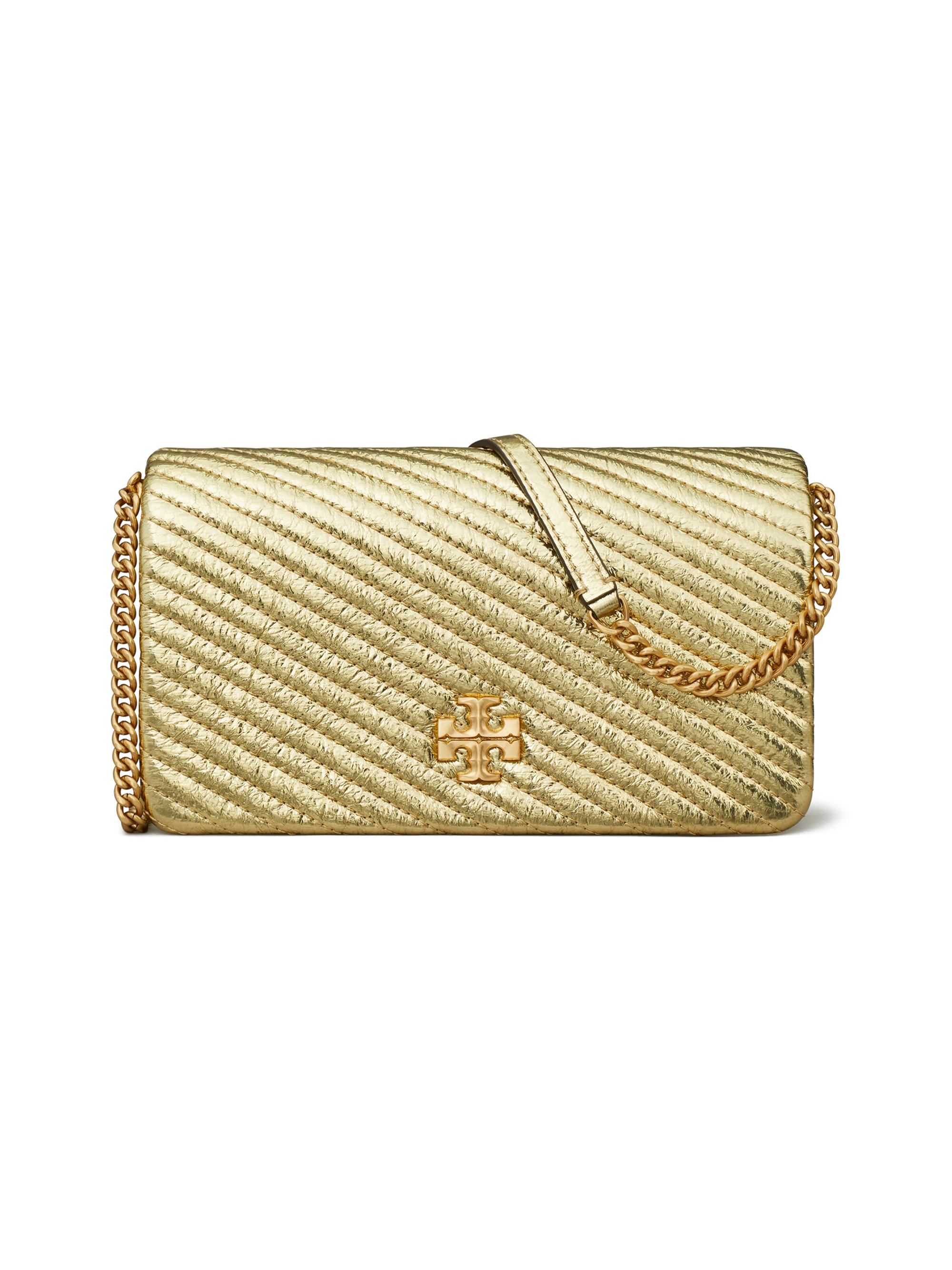 Tory Burch Women's Kira Moto Metallic Leather Chain Wallet - Gold