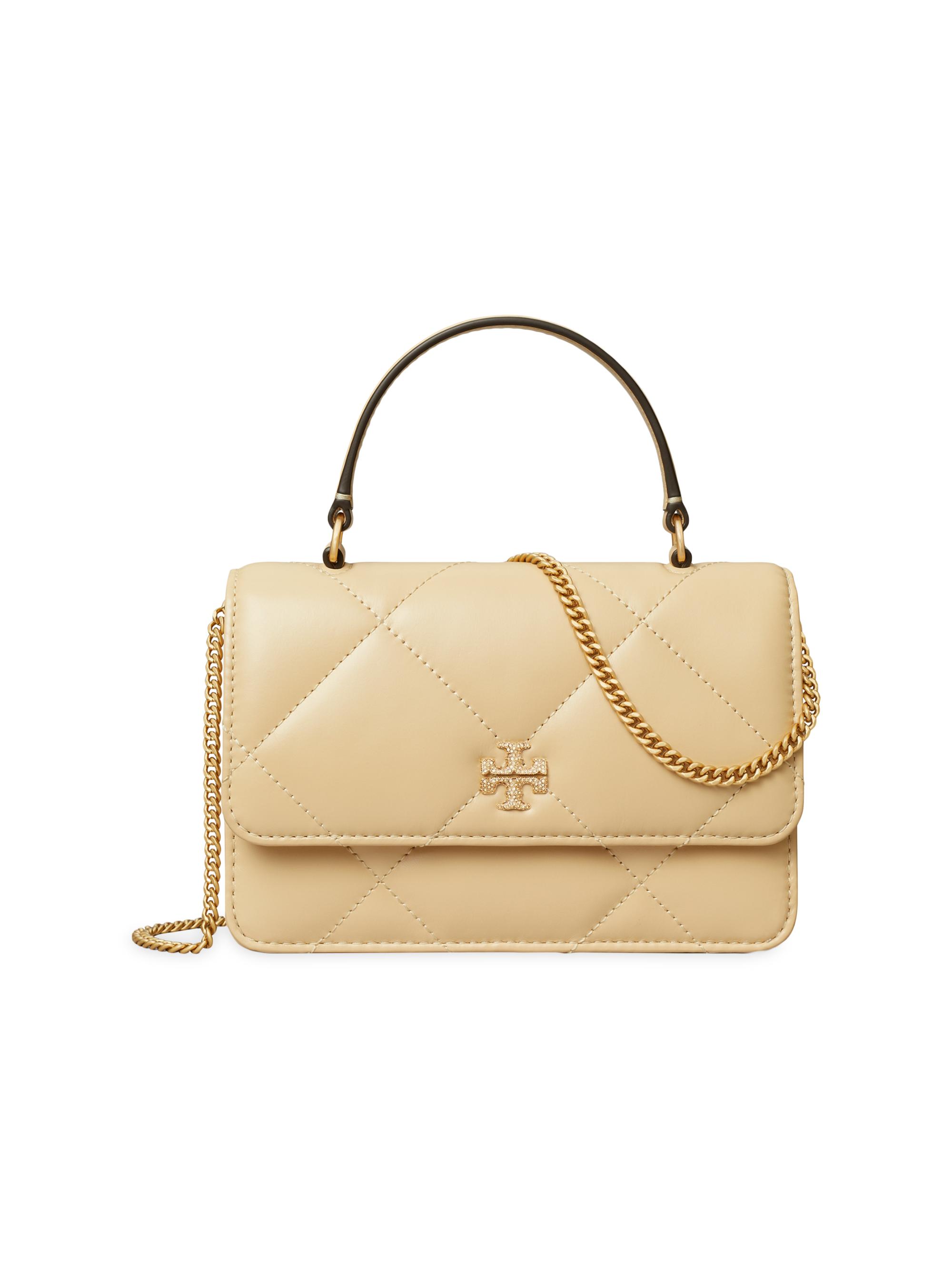 Tory Burch Women's Kira Diamond Quilt Mini Leather Wallet - Vanilla Soft Serve