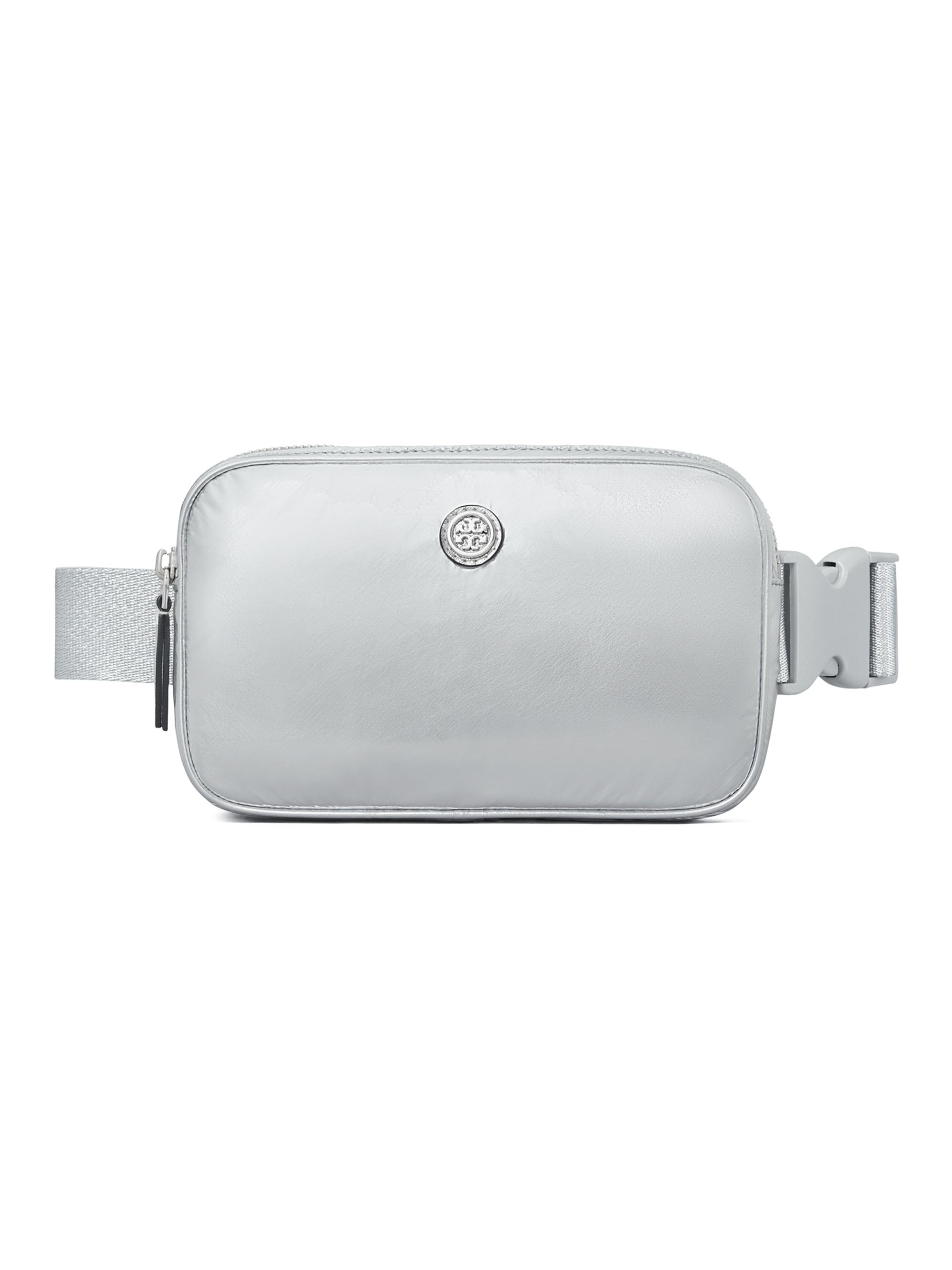 Tory Burch Women's Virginia Metallic Nylon Belt Bag - Silver