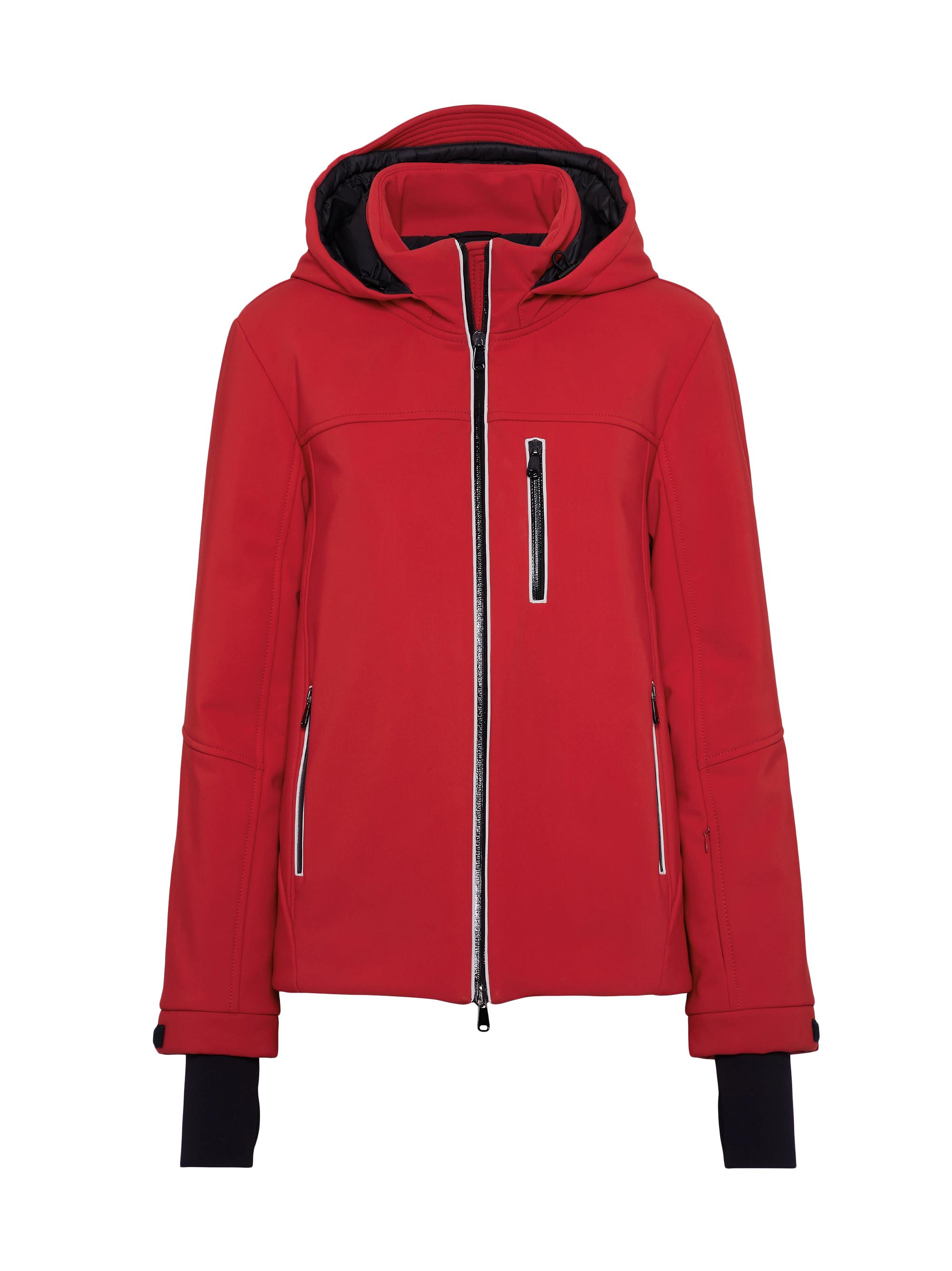 Brunello Cucinelli Women's Bonded Techno Fabric Hooded Mountain Jacket with Thermore Padding - Red