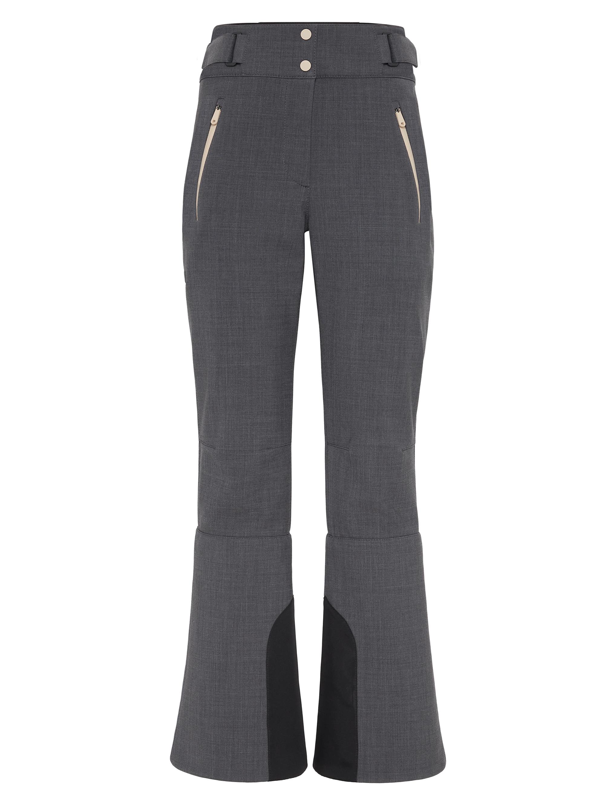 Brunello Cucinelli Women's Tropical Luxury Wool Mountain Trousers with Monili - Grey