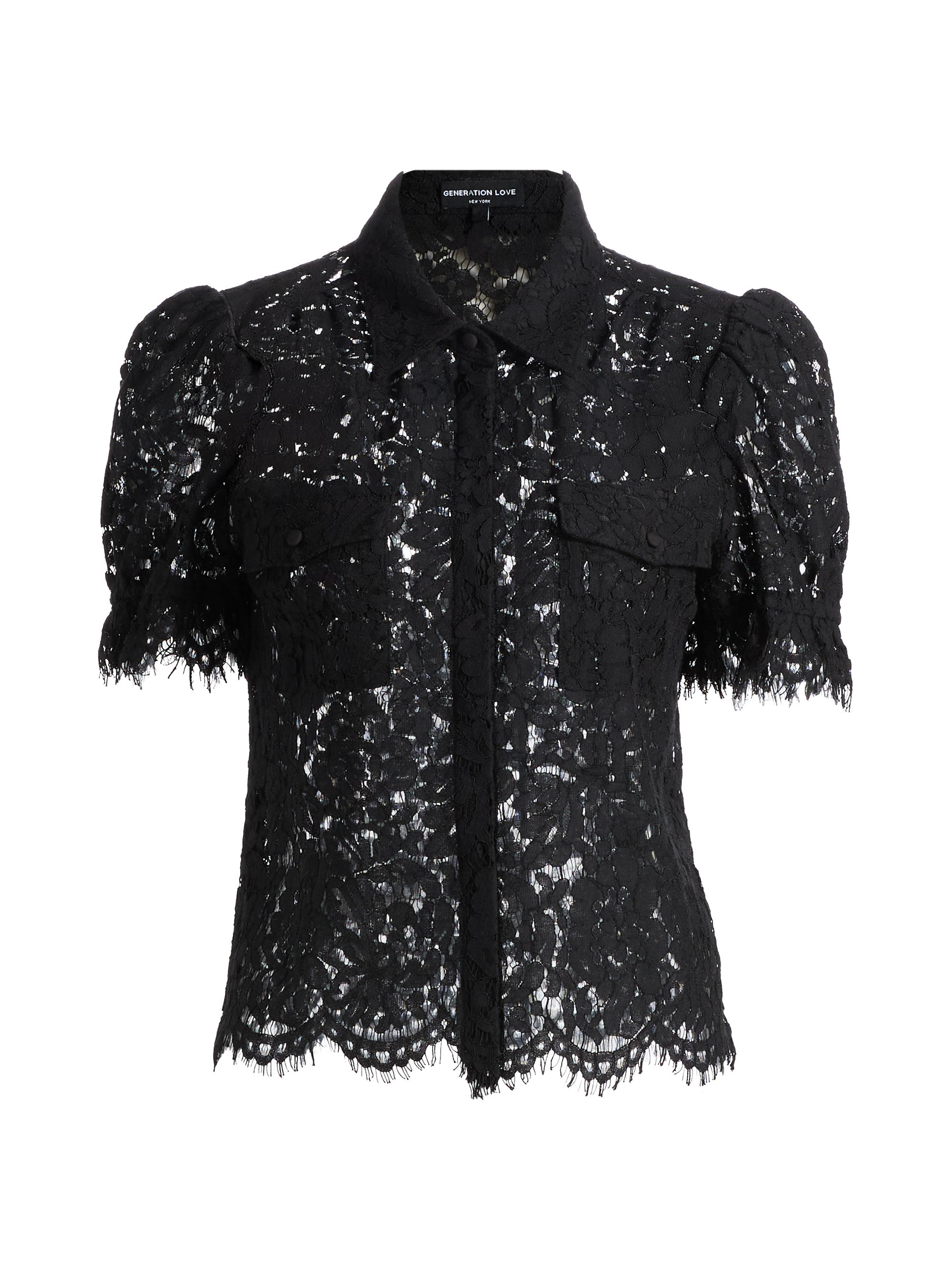 Generation Love Mina Lace Button-Front Top | Saks Fifth Avenue
