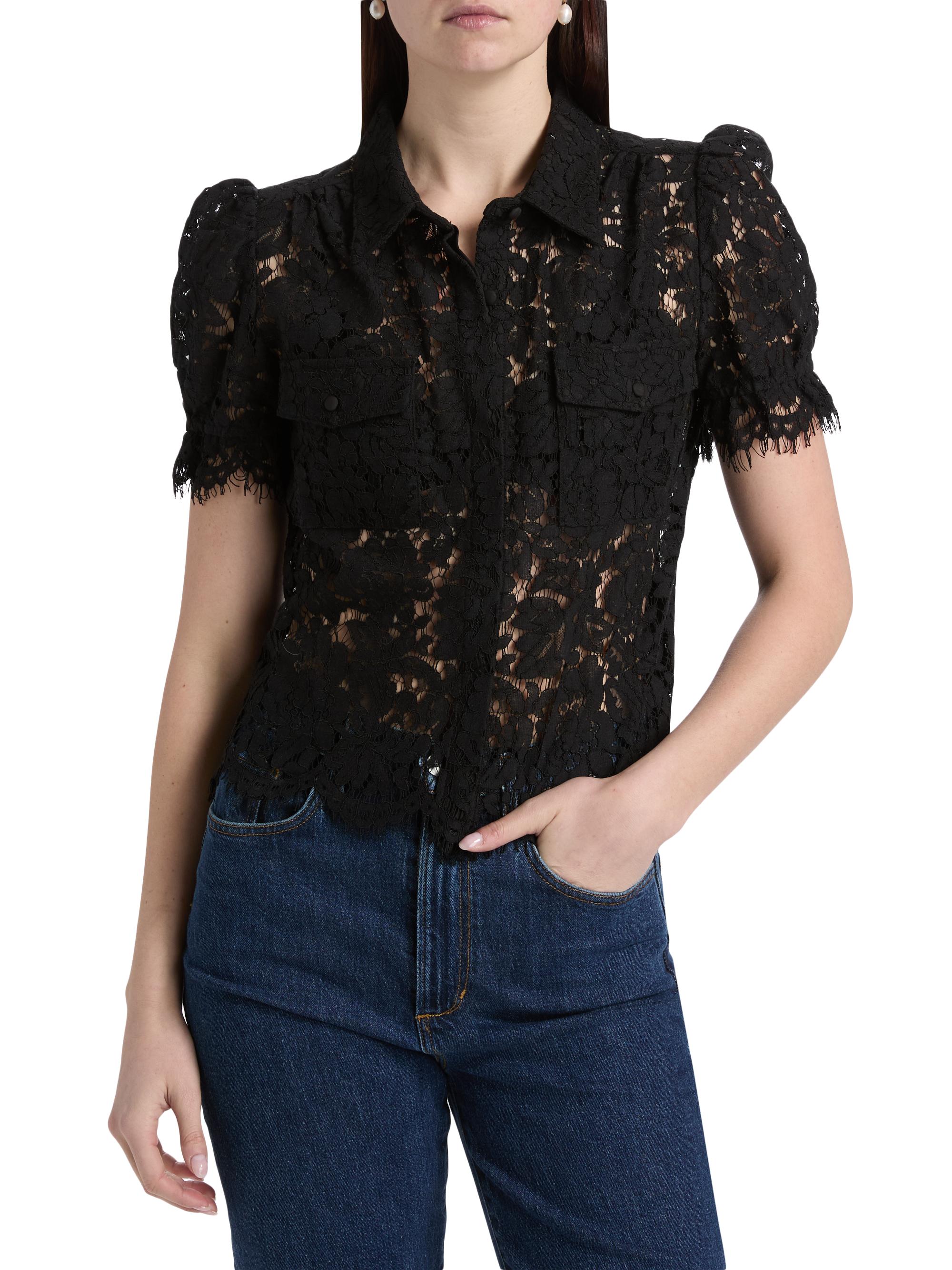 Generation Love Mina Lace Button-Front Top | Saks Fifth Avenue