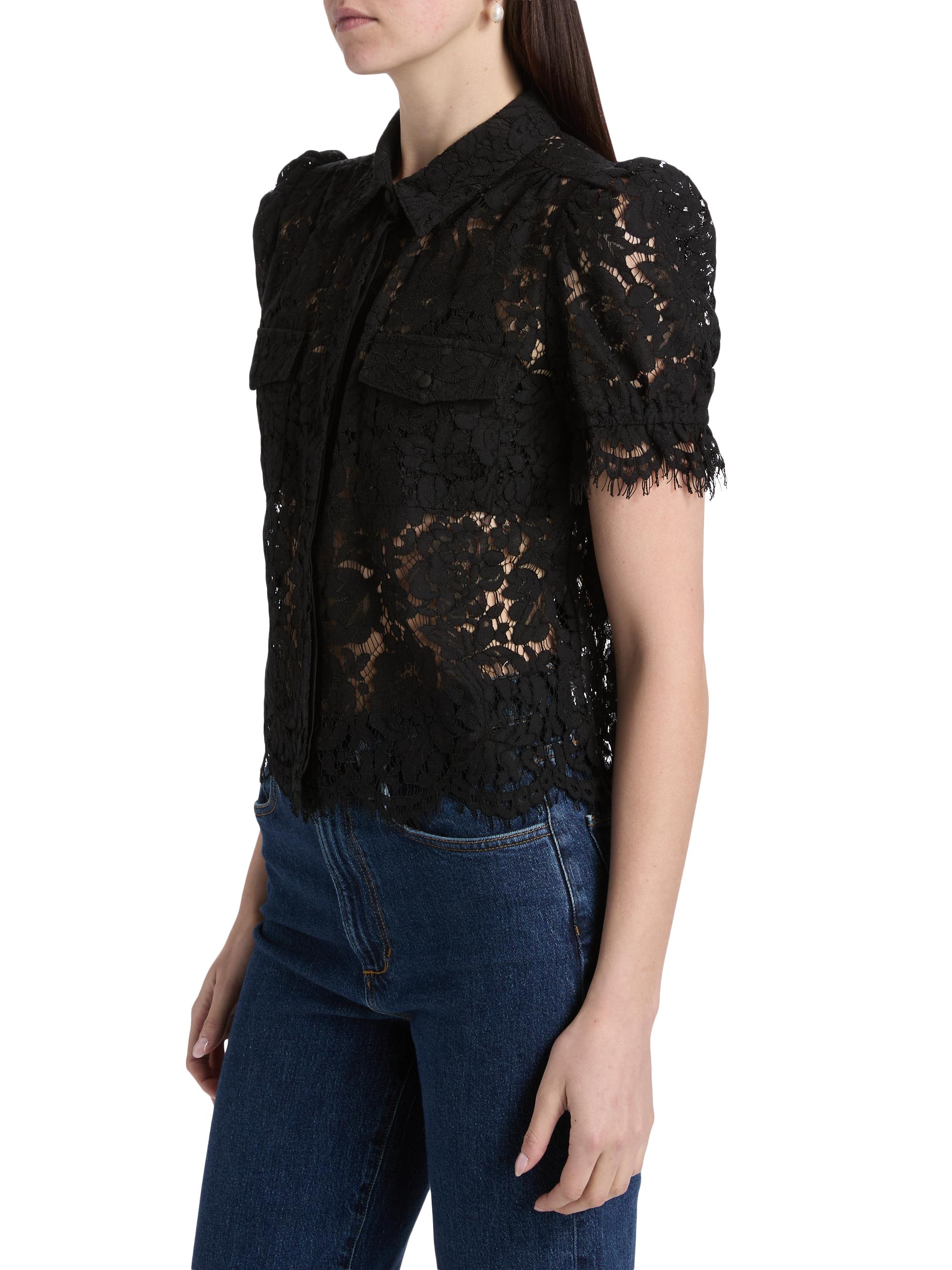 Generation Love Mina Lace Button-Front Top | Saks Fifth Avenue