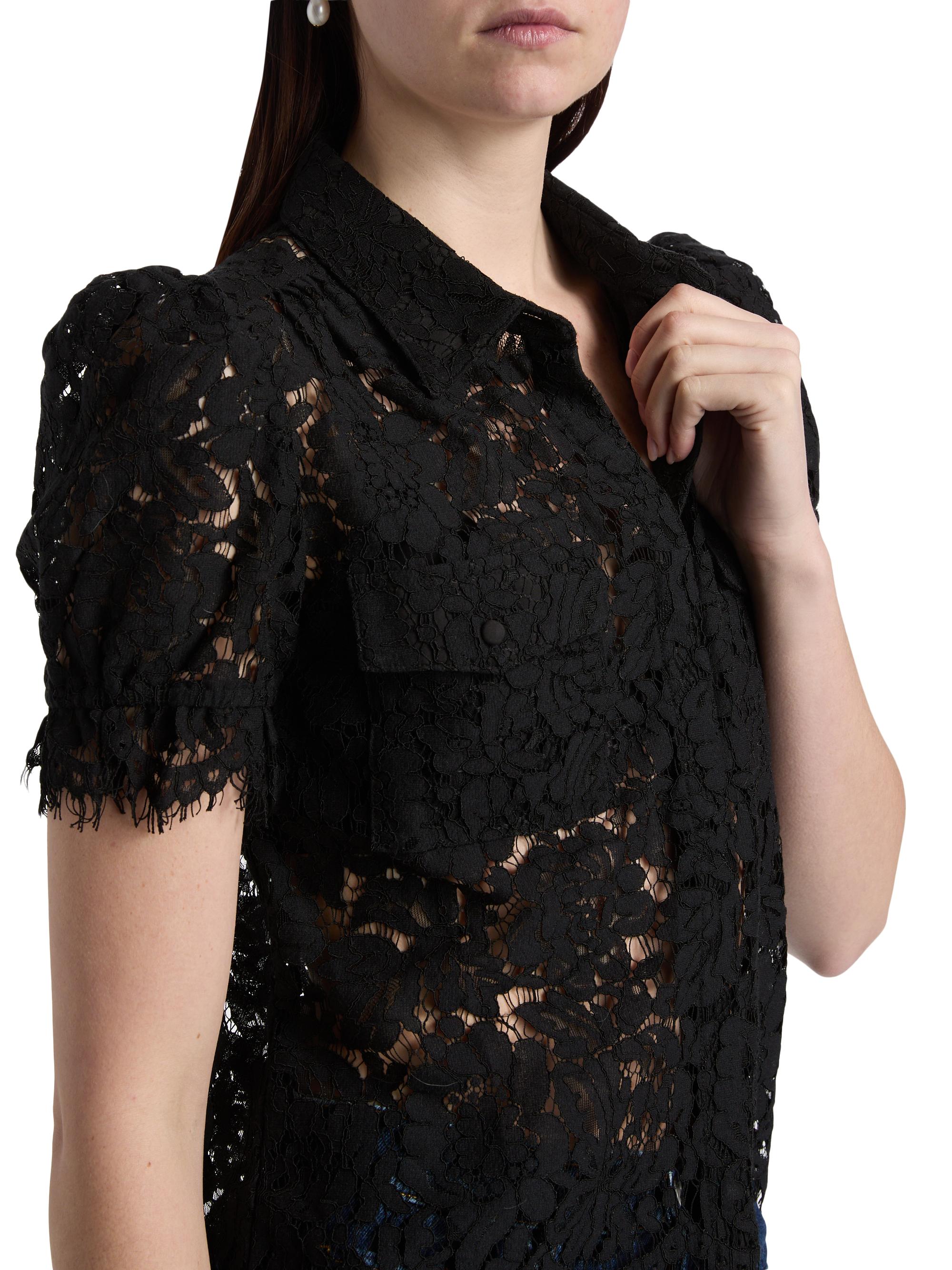 Generation Love Mina Lace Button-Front Top | Saks Fifth Avenue
