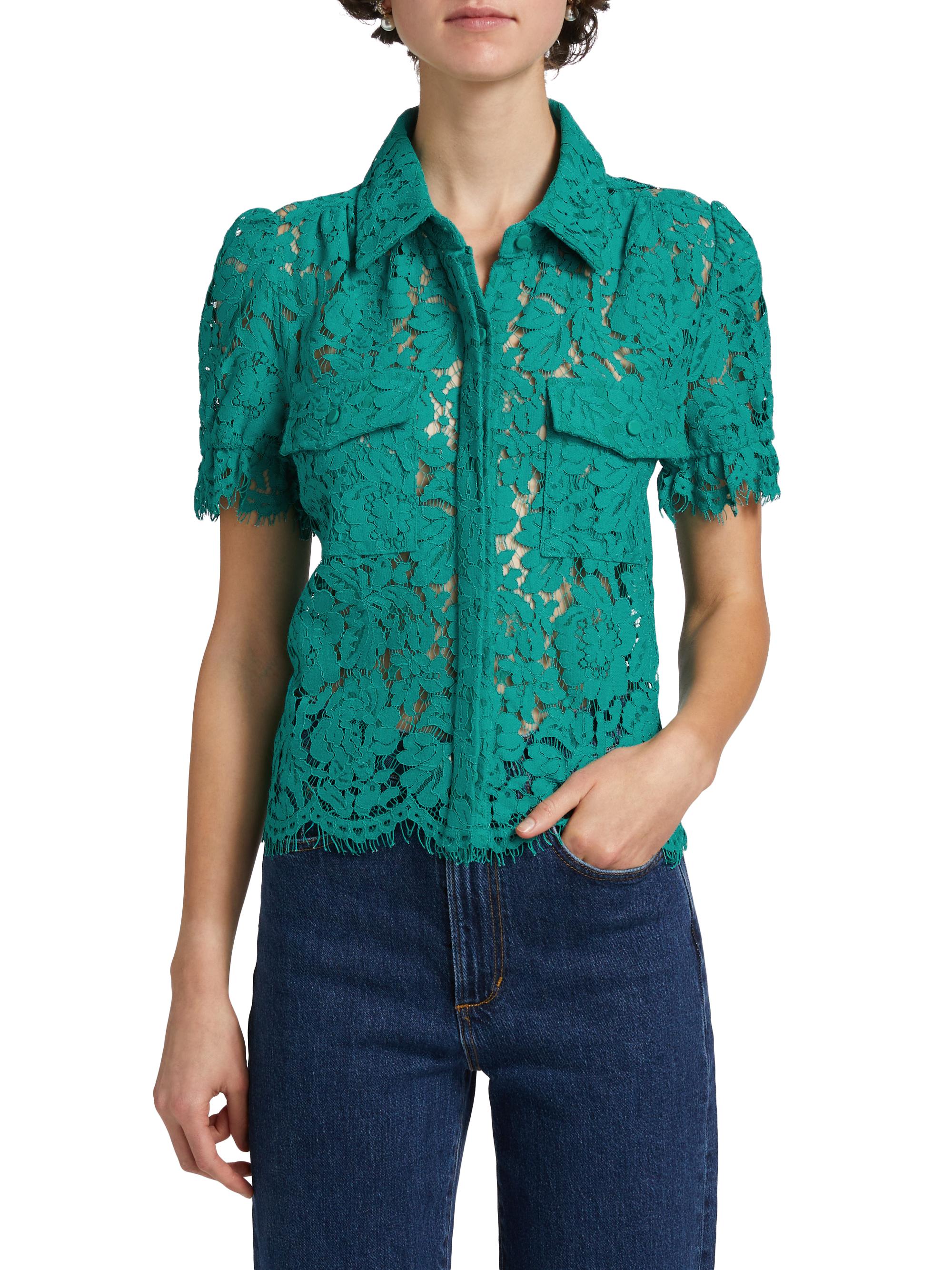 Generation Love Mina Lace Button-Front Top | Saks Fifth Avenue