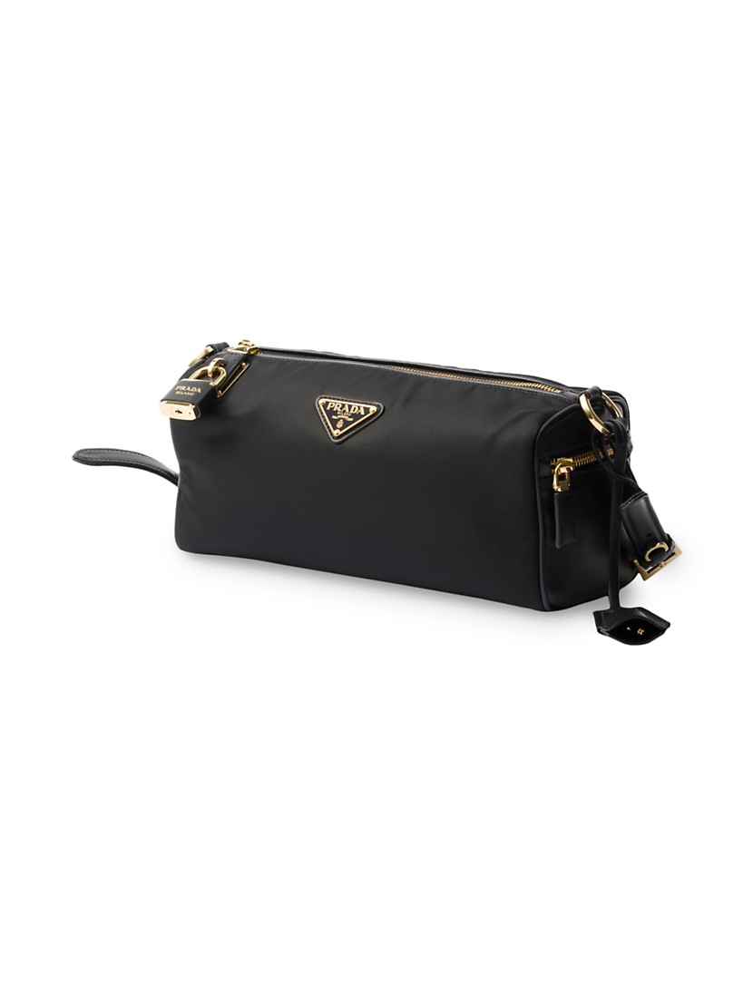 Shop Prada Medium Re-Nylon and Leather Shoulder Bag | Saks Shop Prada Medium Re-Nylon and Leather Shoulder Bag | Saks