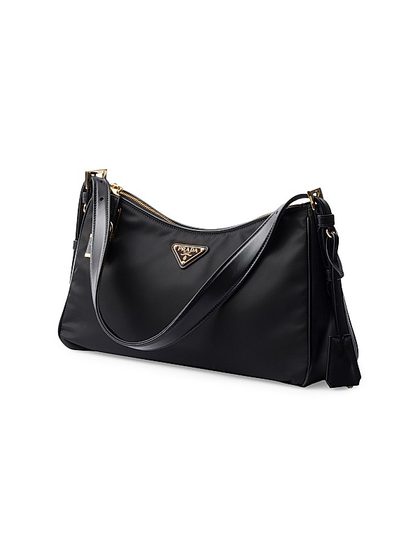 Shop Prada Large Re-Nylon and Leather Shoulder Bag | Saks Shop Prada Large Re-Nylon and Leather Shoulder Bag | Saks