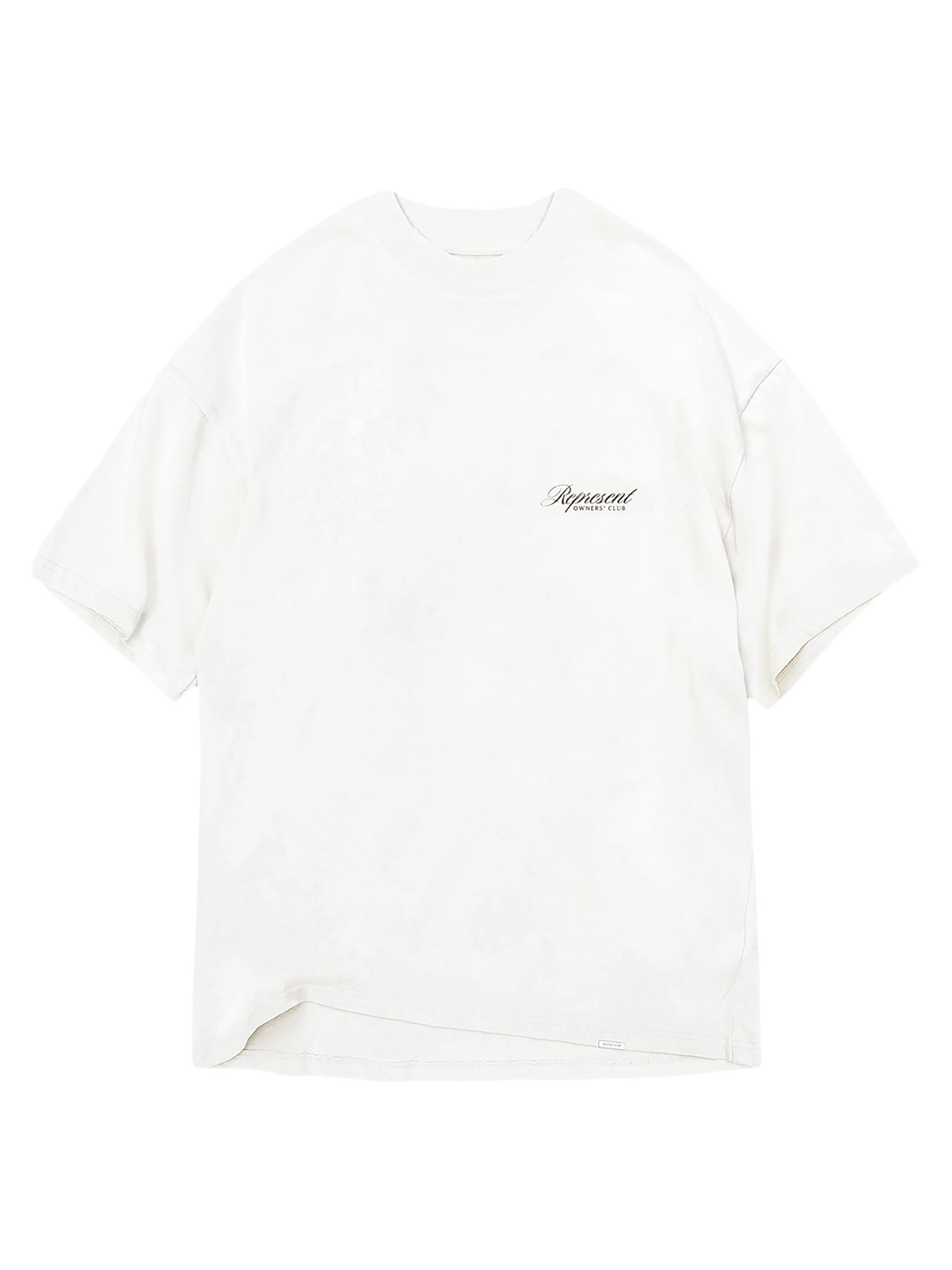 Represent Men's  Owners Club Script T-Shirt - Flat White