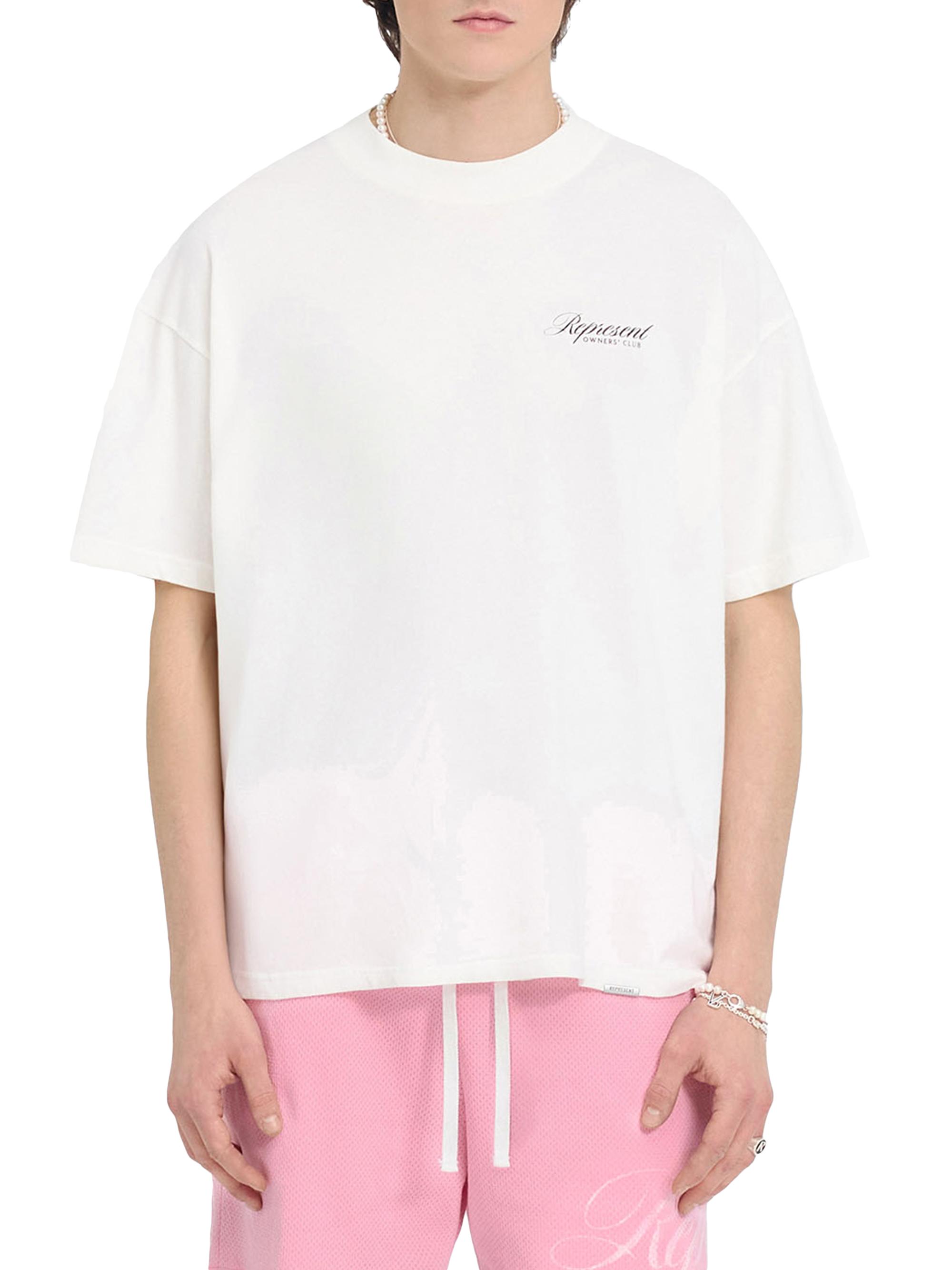 Represent Men's  Owners Club Script T-Shirt - Flat White | Thumbnail 4