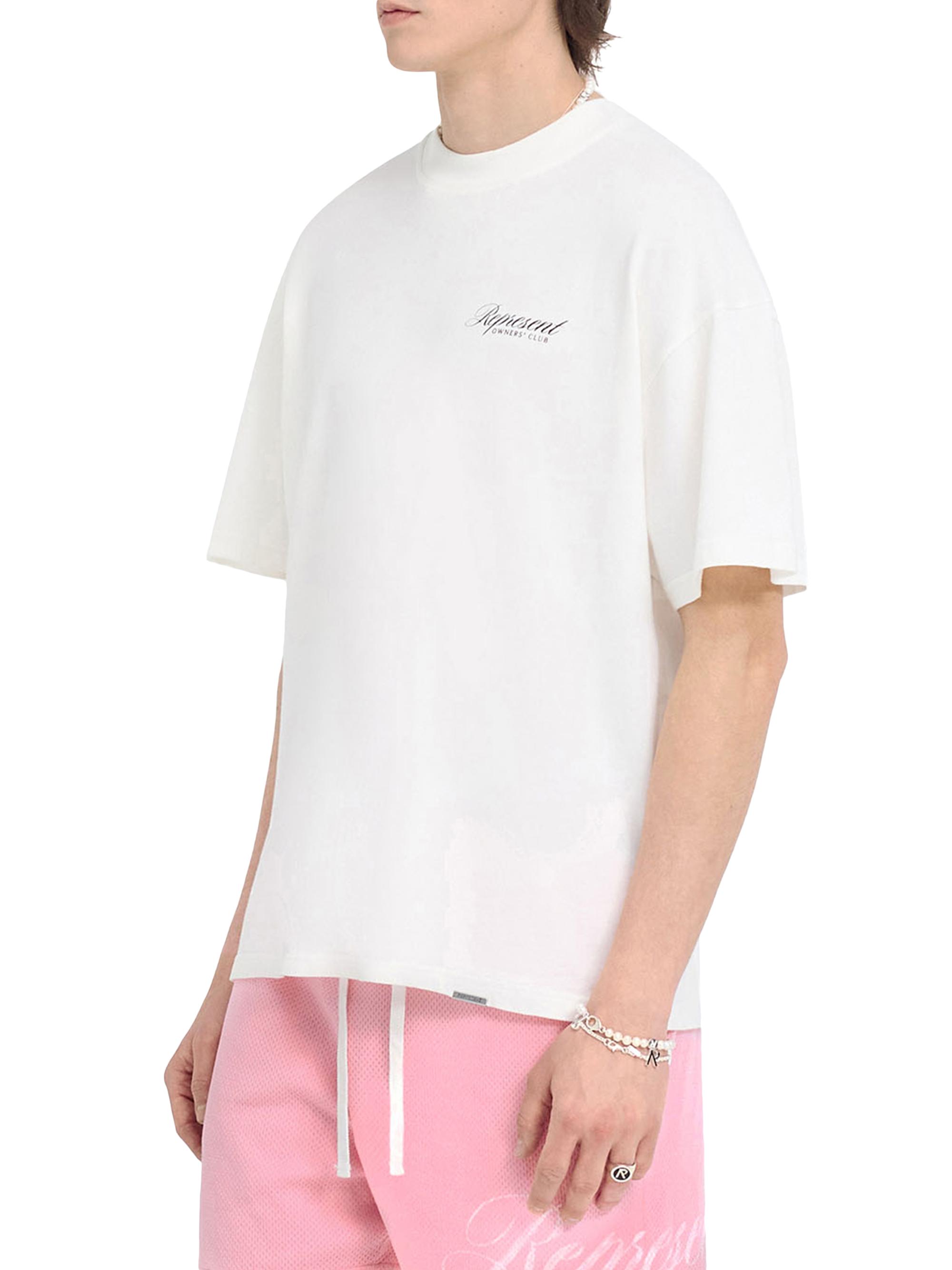 Represent Men's  Owners Club Script T-Shirt - Flat White | Thumbnail 5