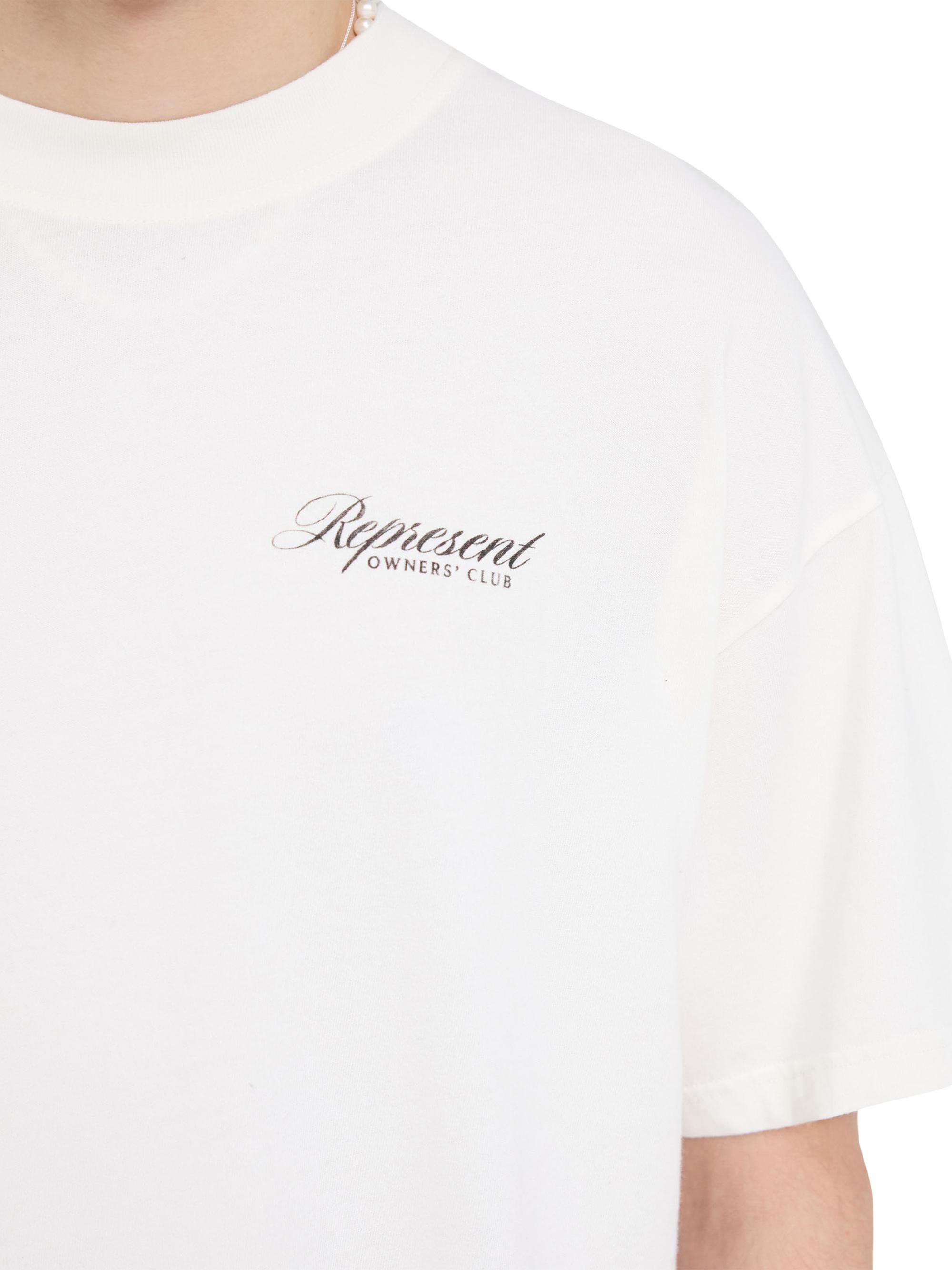 Represent Men's  Owners Club Script T-Shirt - Flat White | Thumbnail 8