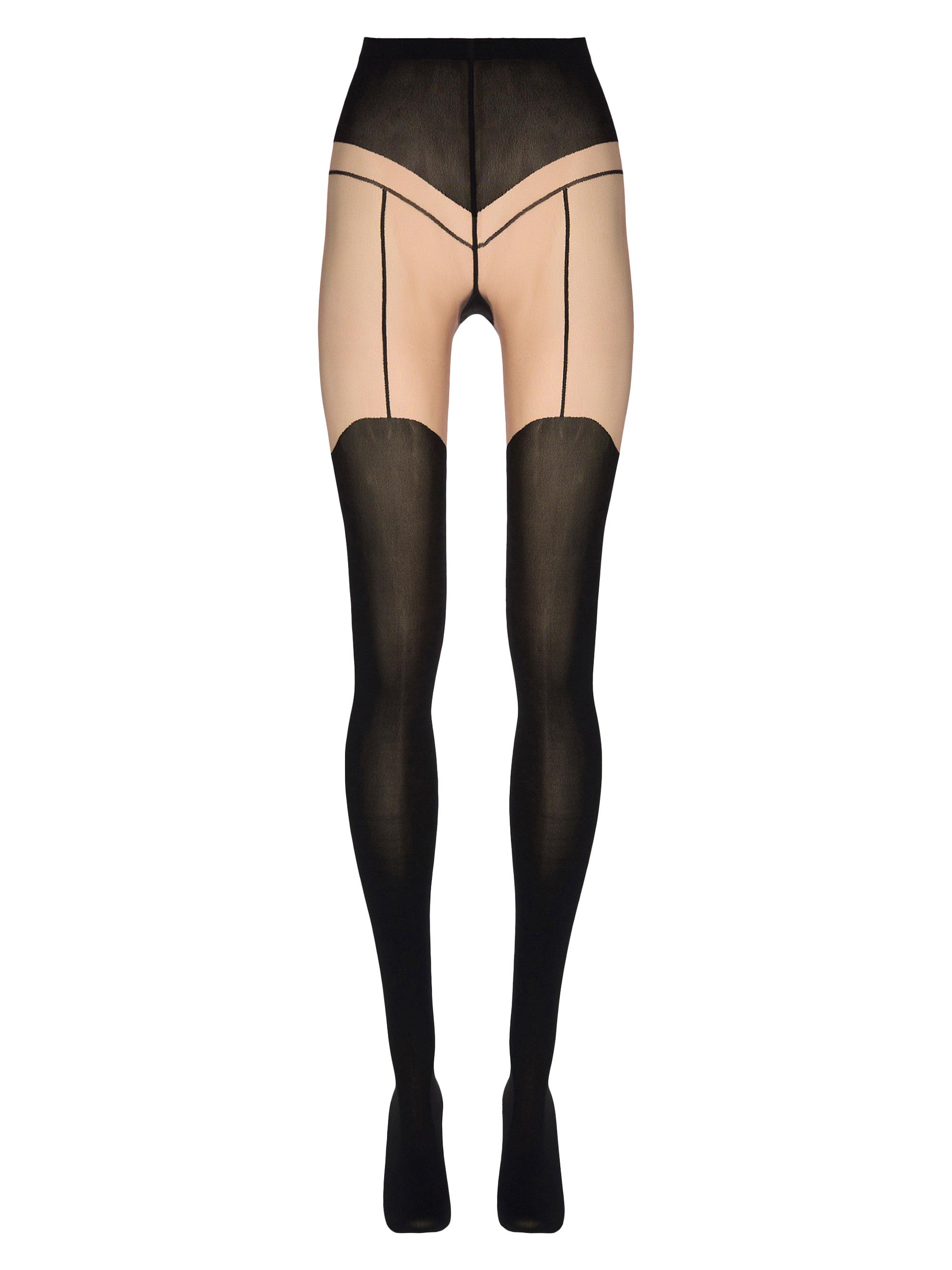 Wolford Women's Garter Belt Tights - Fairly Light Black