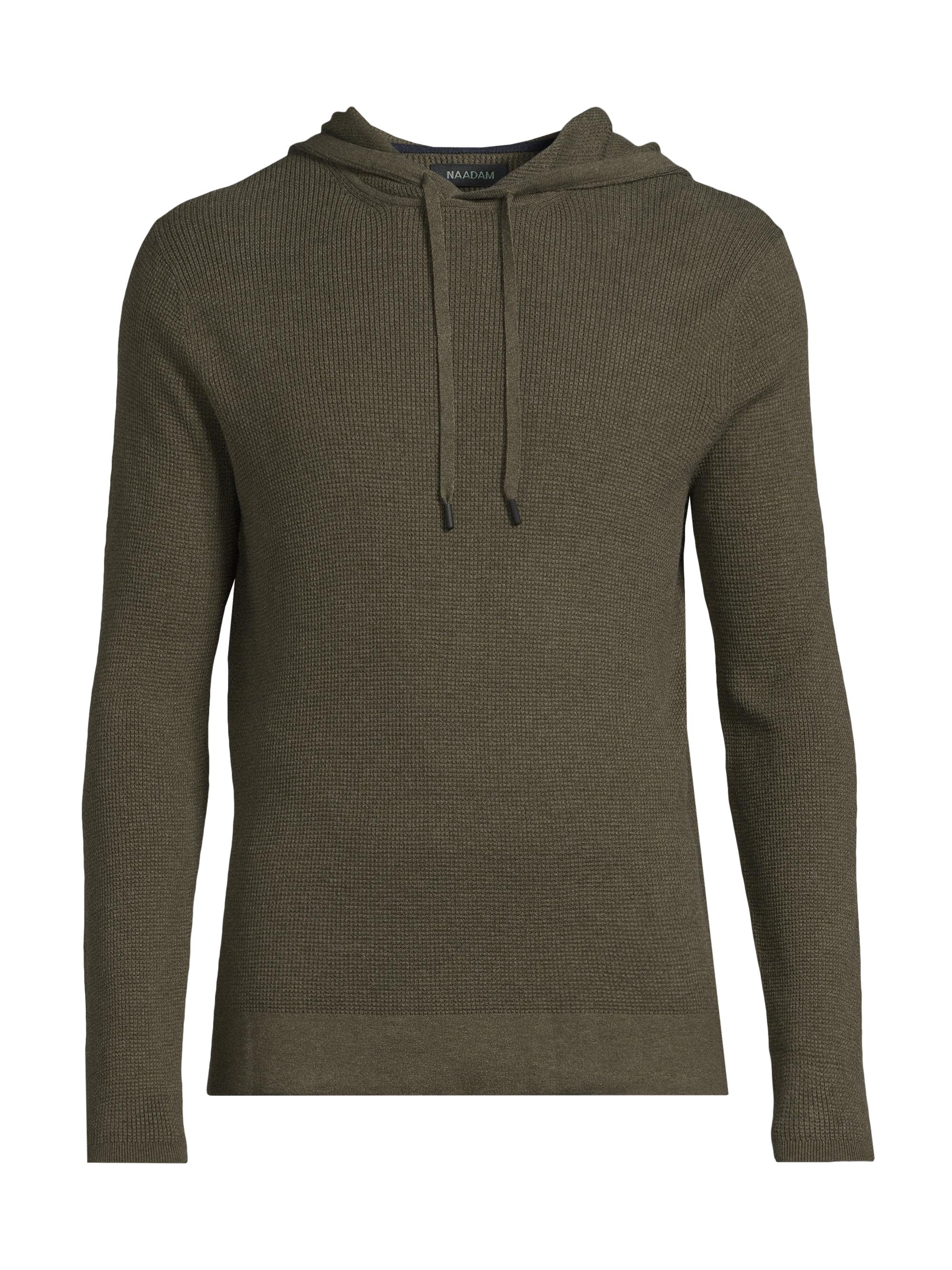 Naadam Men's Cotton & Cashmere Waffle Hoodie - Olive
