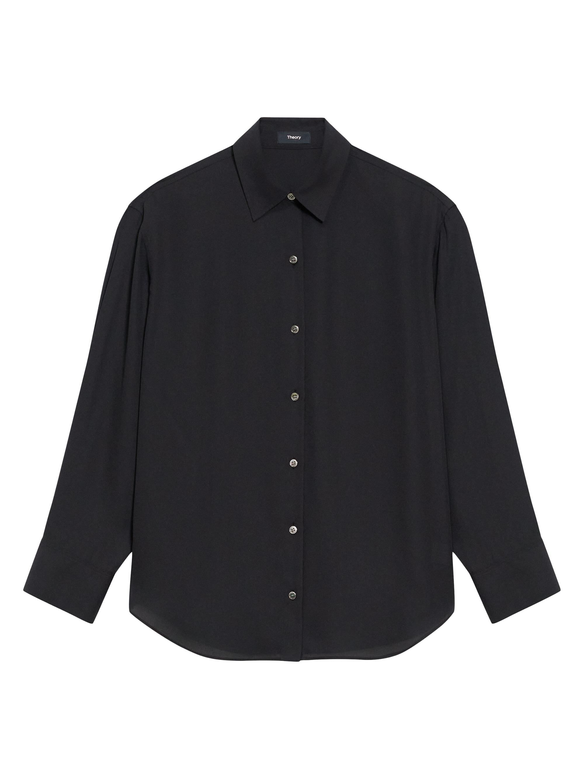 Theory Women's Boyfriend Button-Up Shirt - Black